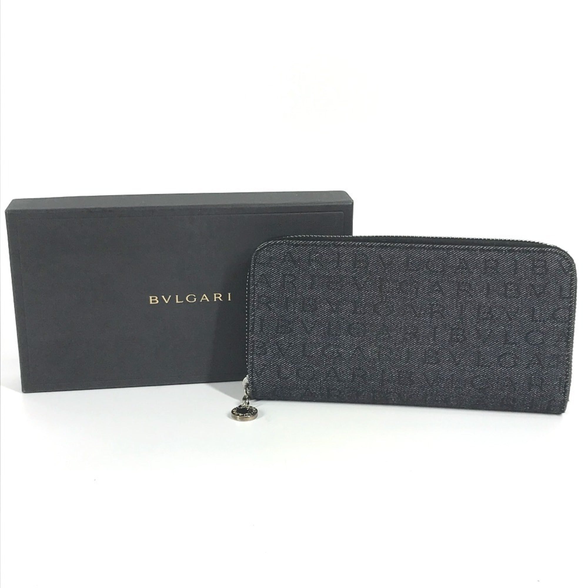 Bvlgari Bvlgari Bvlgari Blue Denim Long Wallet (Bi-Fold) (Pre-Owned)