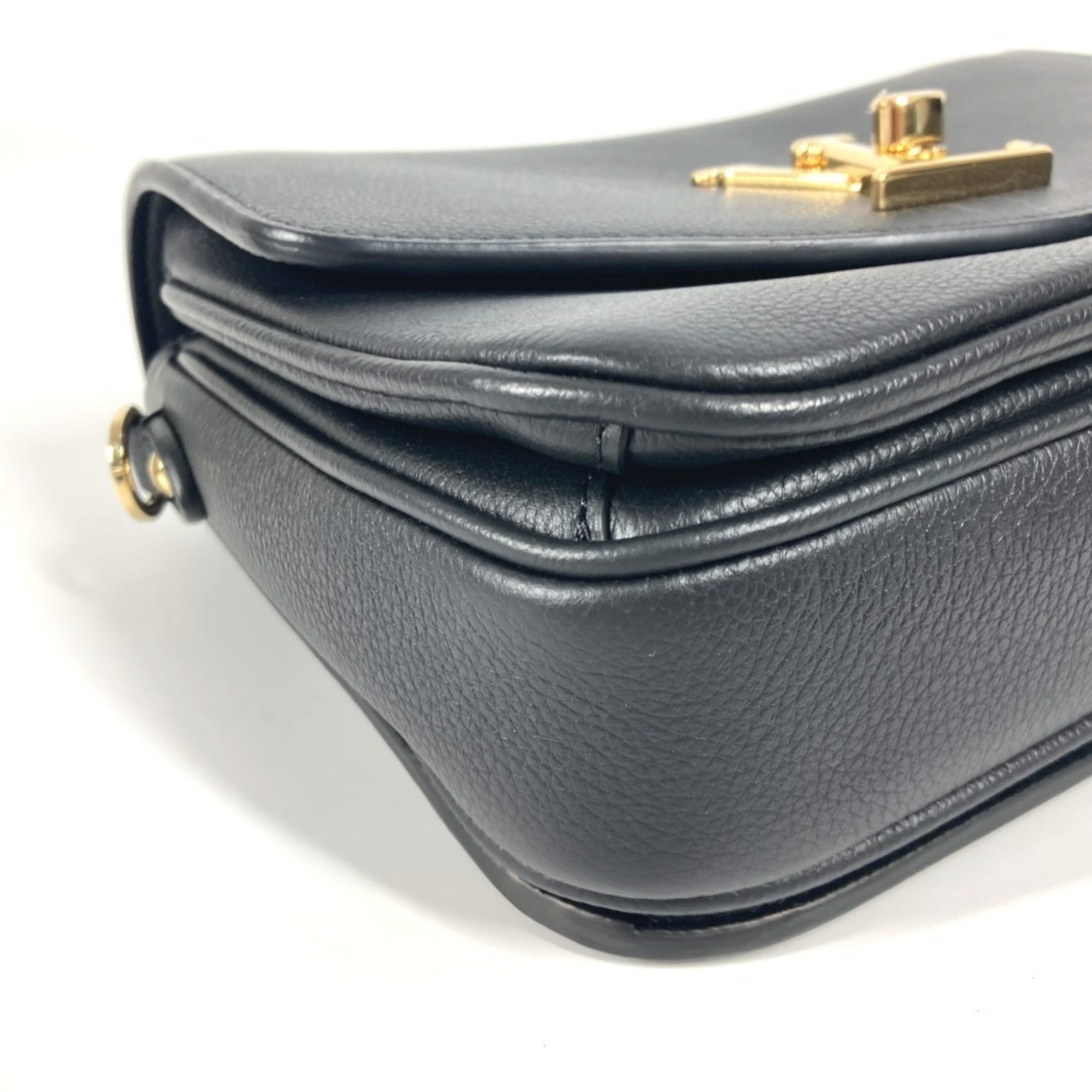 Louis Vuitton Black Noir Leather Handbag Shoulder Bag (Pre-Owned)