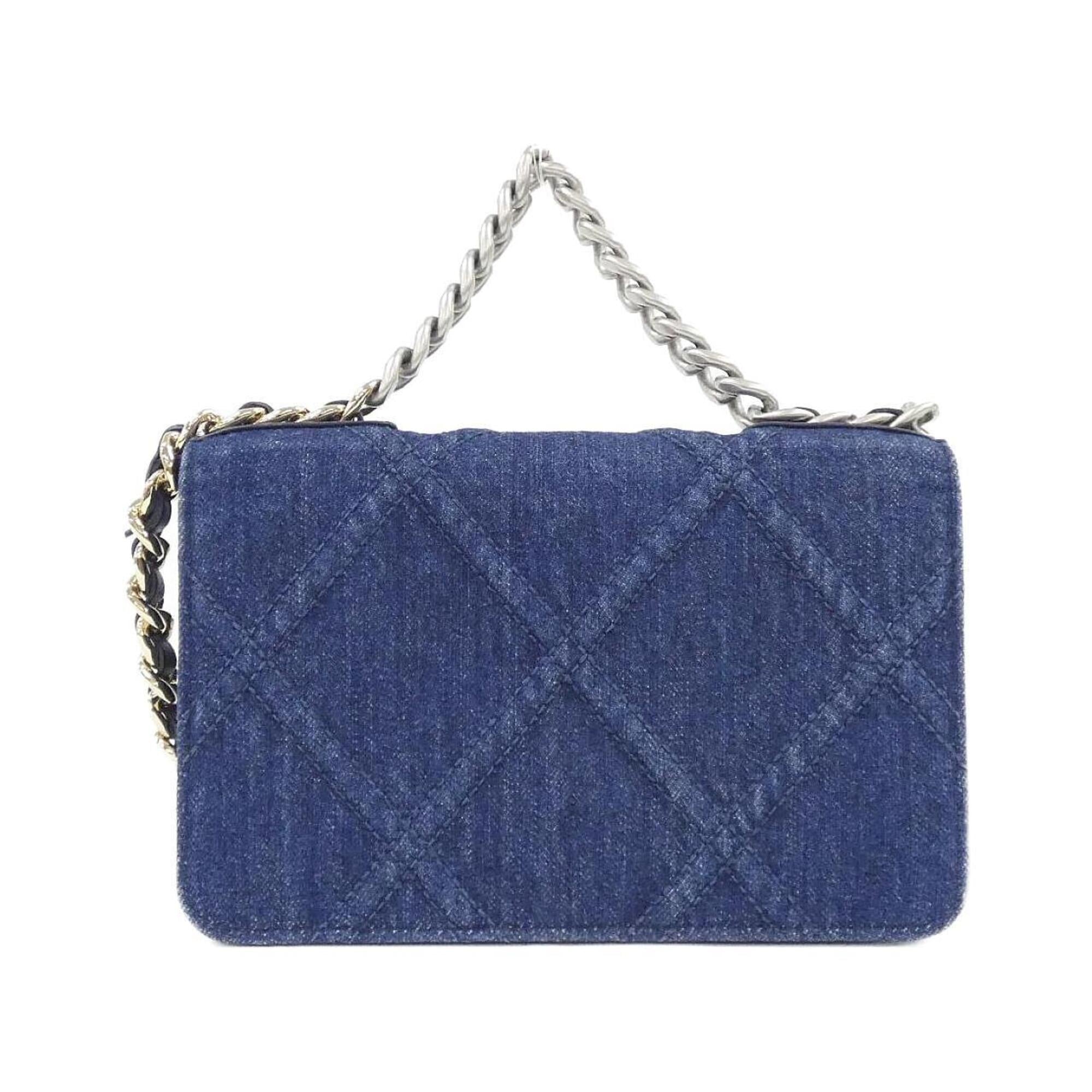 Chanel Blue Denim Chain/Shoulder Wallet (Pre-Owned)