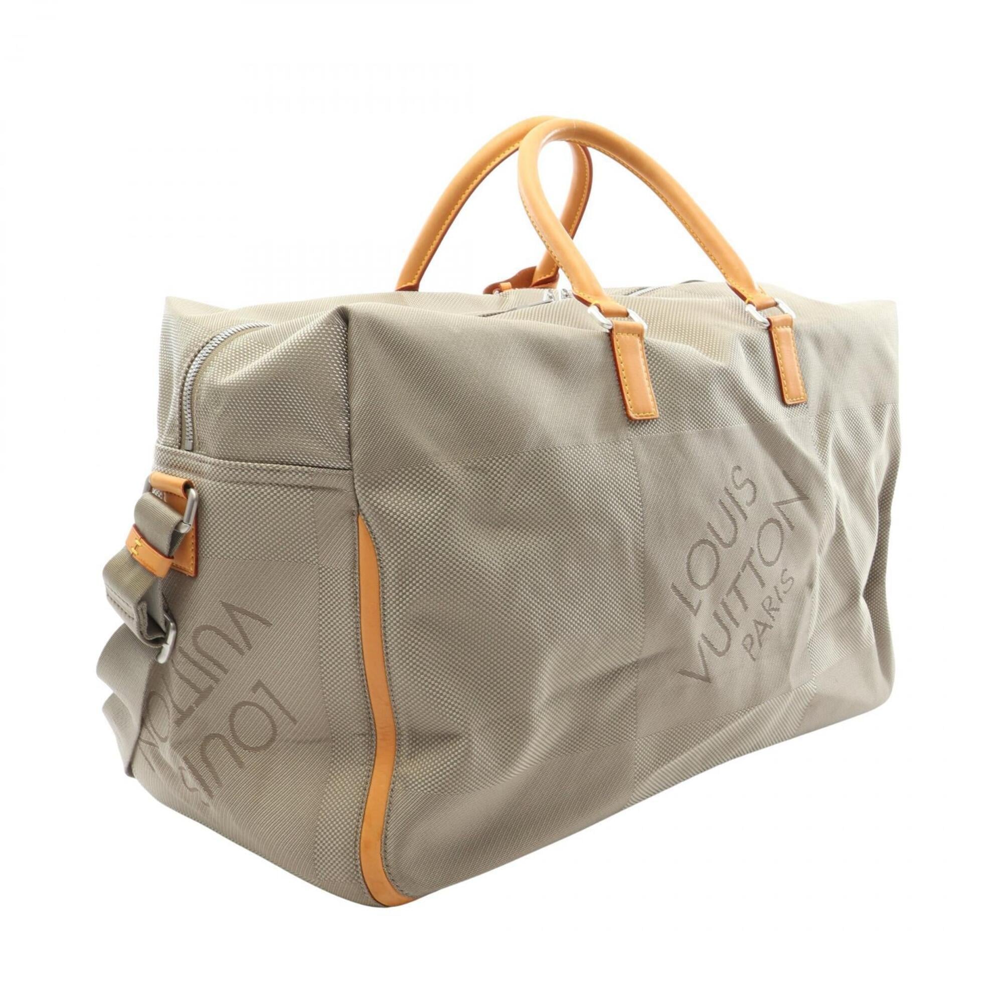 Louis Vuitton Beige Brown Sable Damier Geant Leather Nylon Canvas Boston Bag Handbag (Pre-Owned)