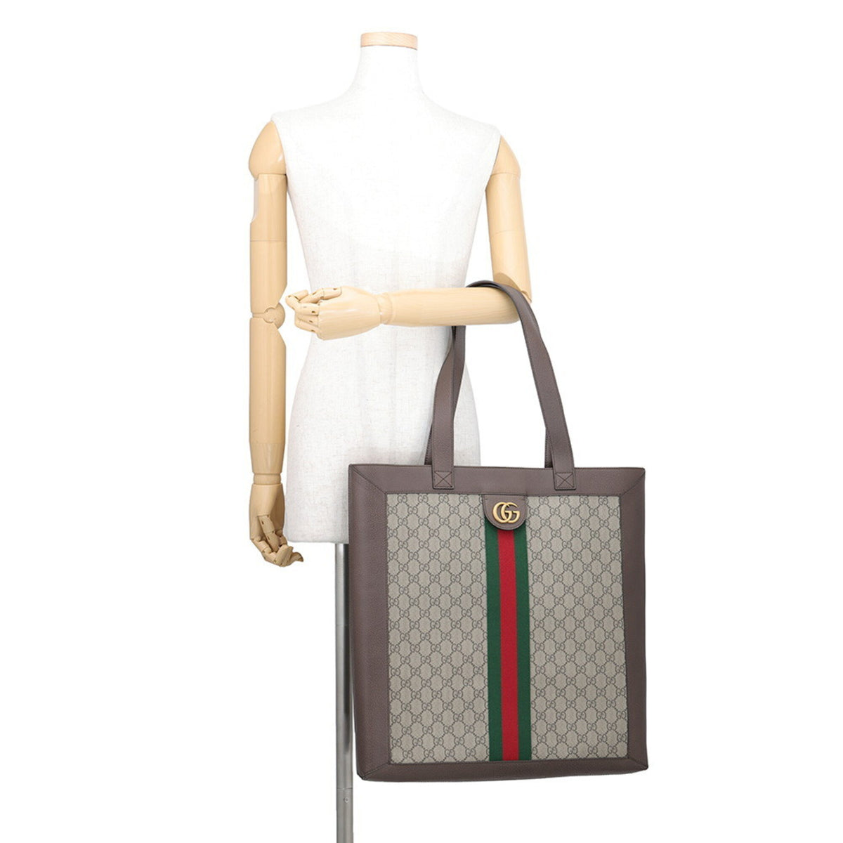 Gucci Beige Brown Gg Supreme Leather Handbag (Pre-Owned)