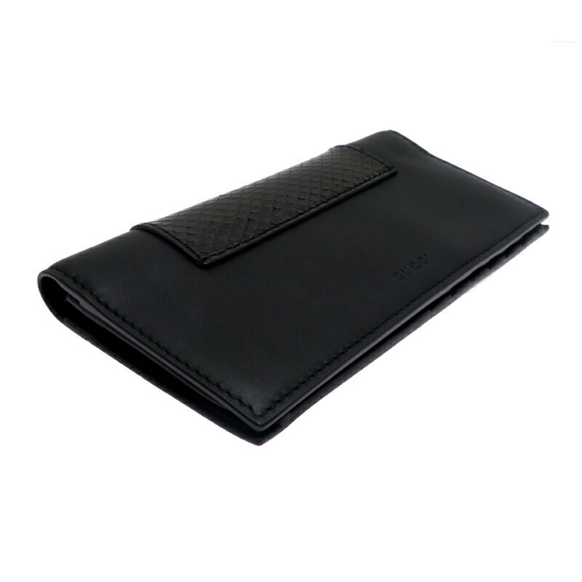 Gucci Black Leather Long Wallet (Bi-Fold) (Pre-Owned)