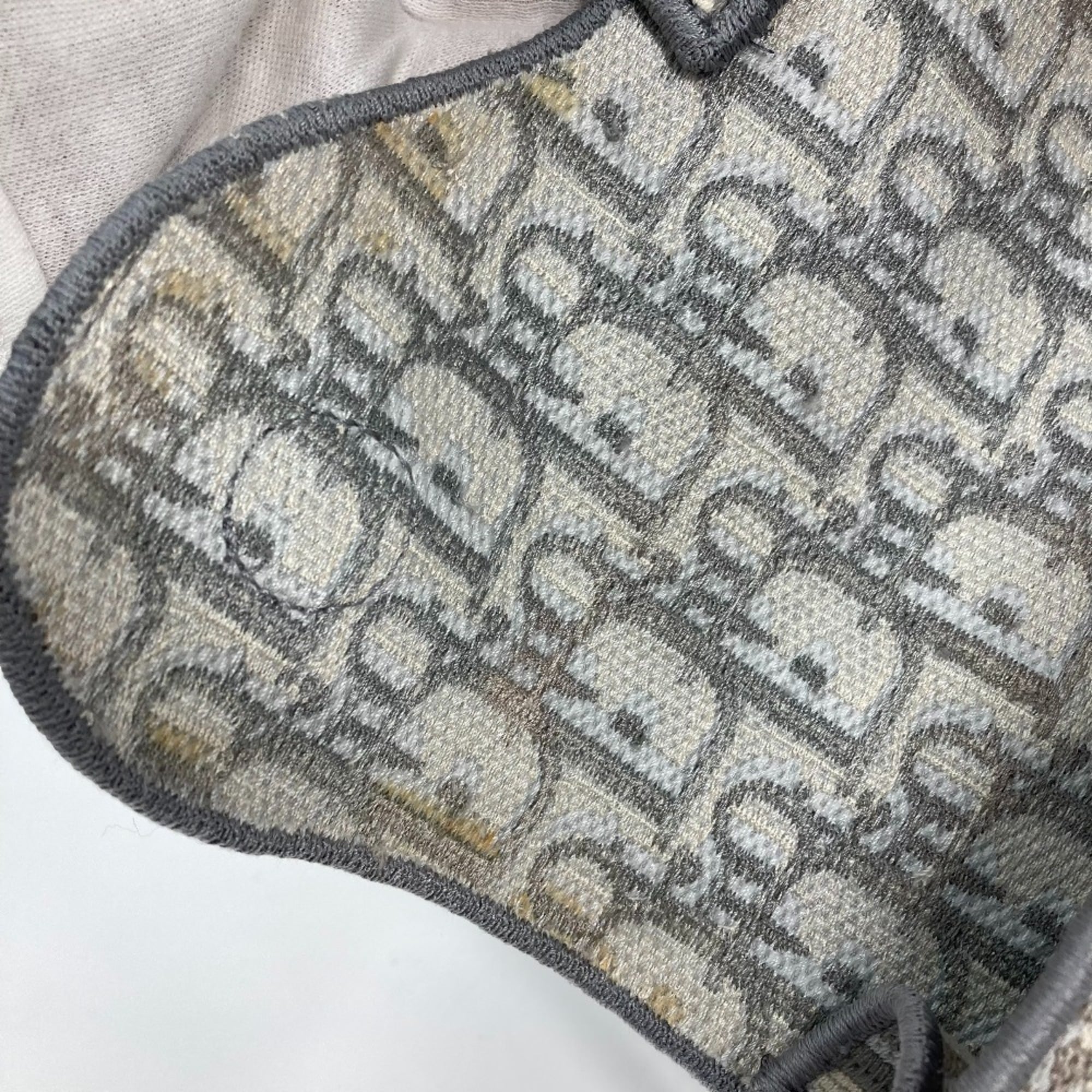 Christian Dior Gray Jacquard Pouch Shoulder Bag (Pre-Owned)