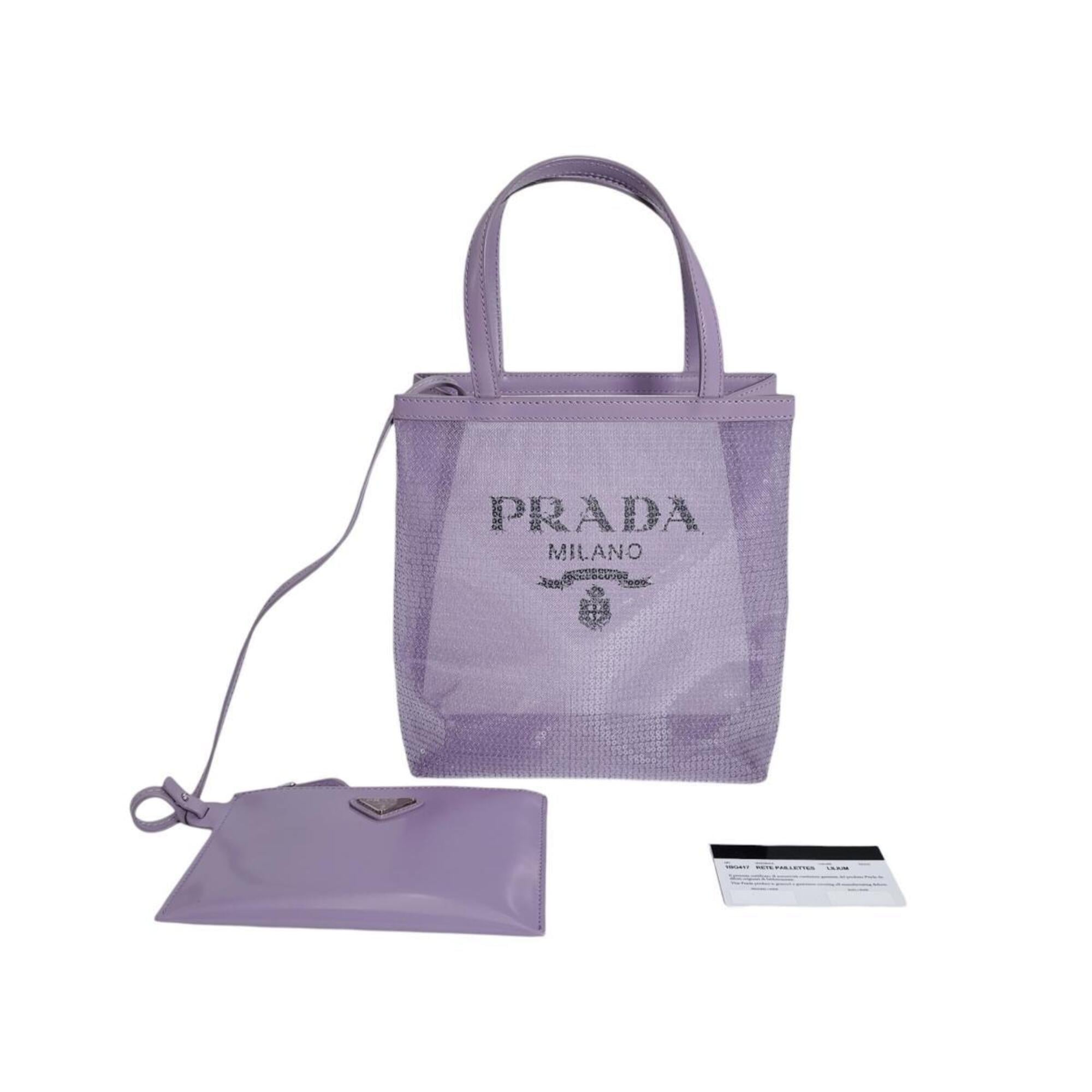 Prada Purple Spangles Handbag Pouch Tote Bag (Pre-Owned)