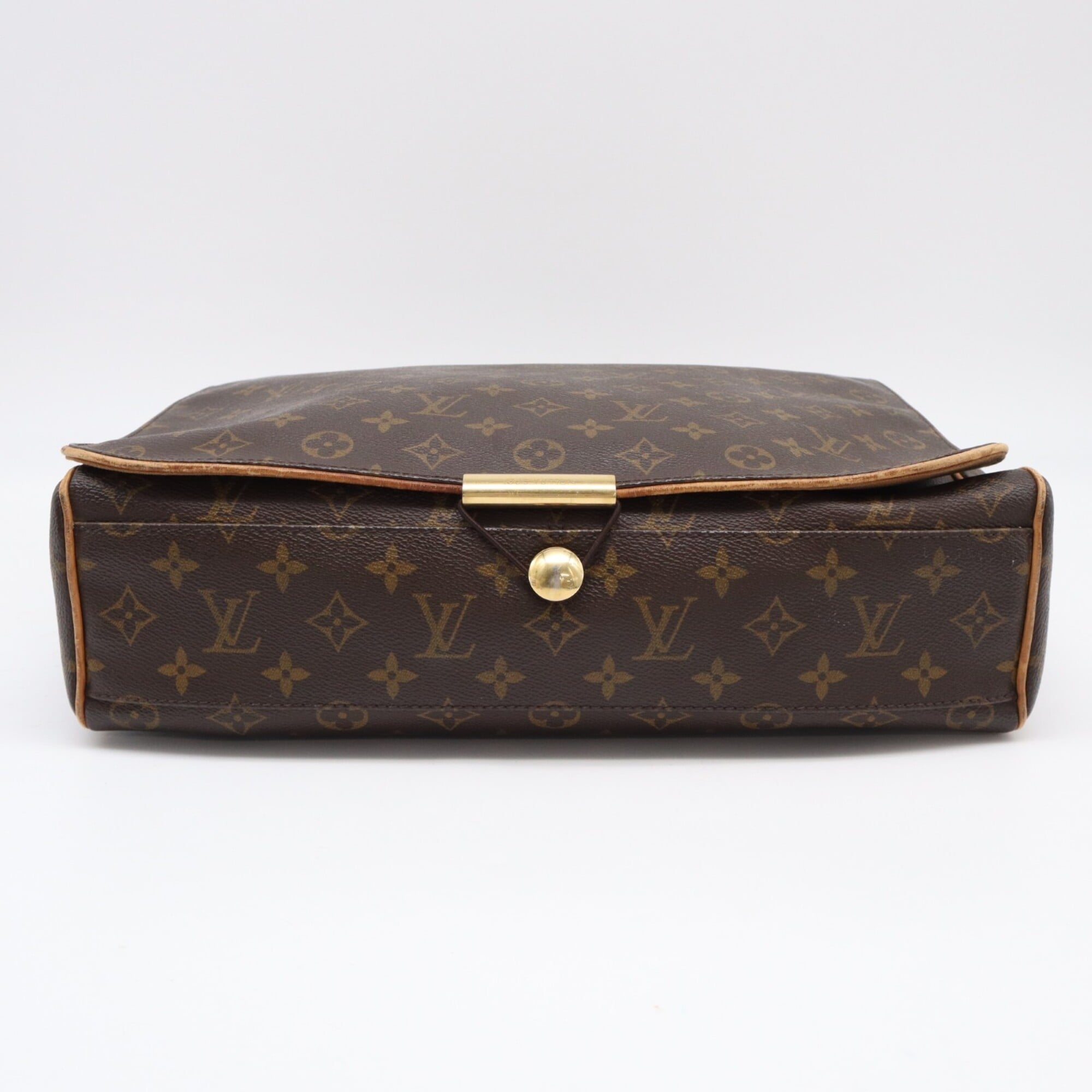 Louis Vuitton Beige Brown Monogram Coated Canvas Leather Shoulder Bag (Pre-Owned)