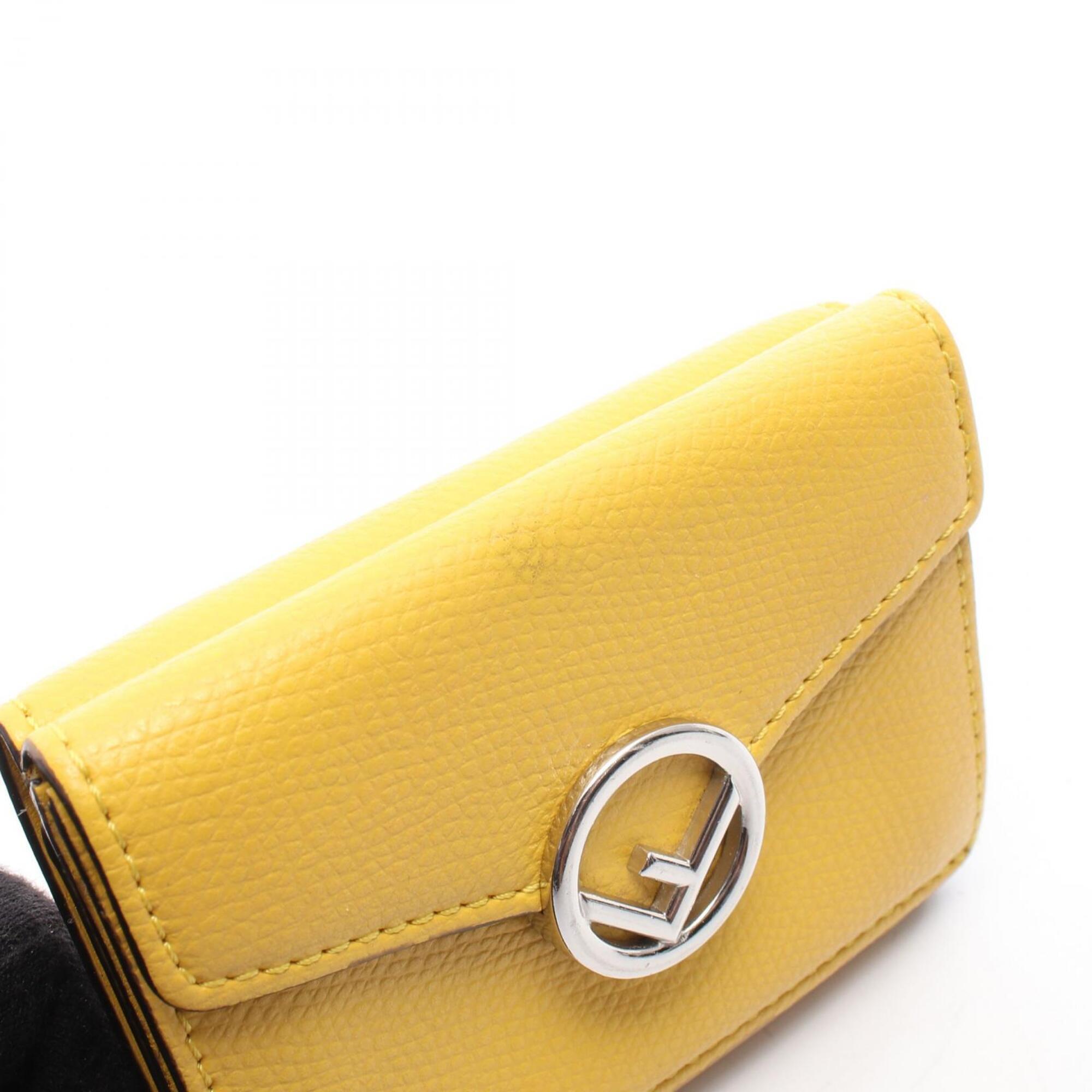Fendi Yellow Leather Wallet (Tri-Fold) (Pre-Owned)