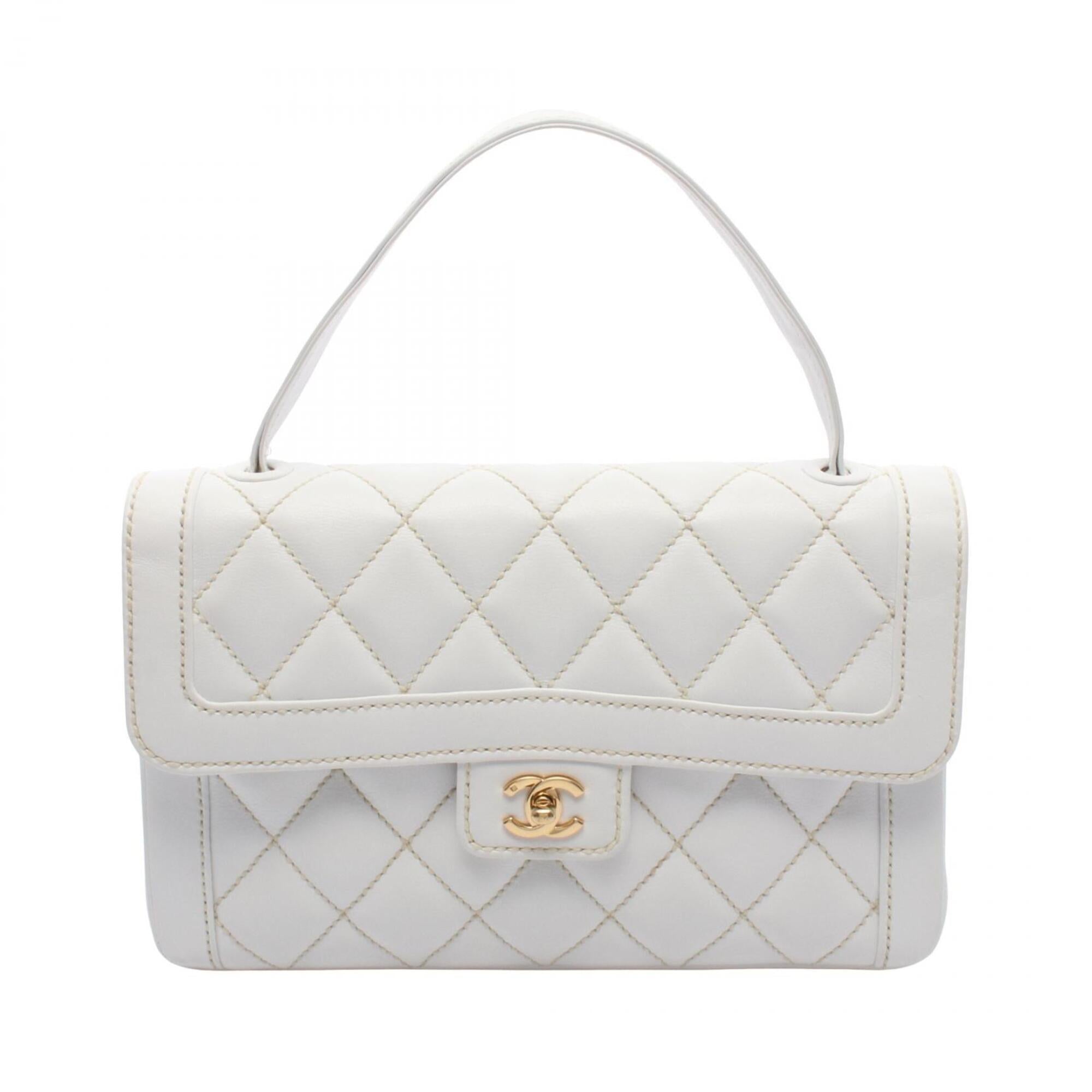 Chanel White Leather Handbag (Pre-Owned)