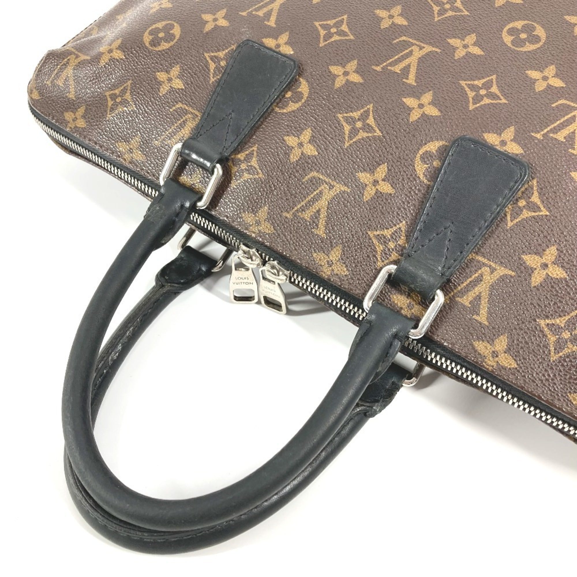 Louis Vuitton Black Brown Monogram Canvas Handbag (Pre-Owned)