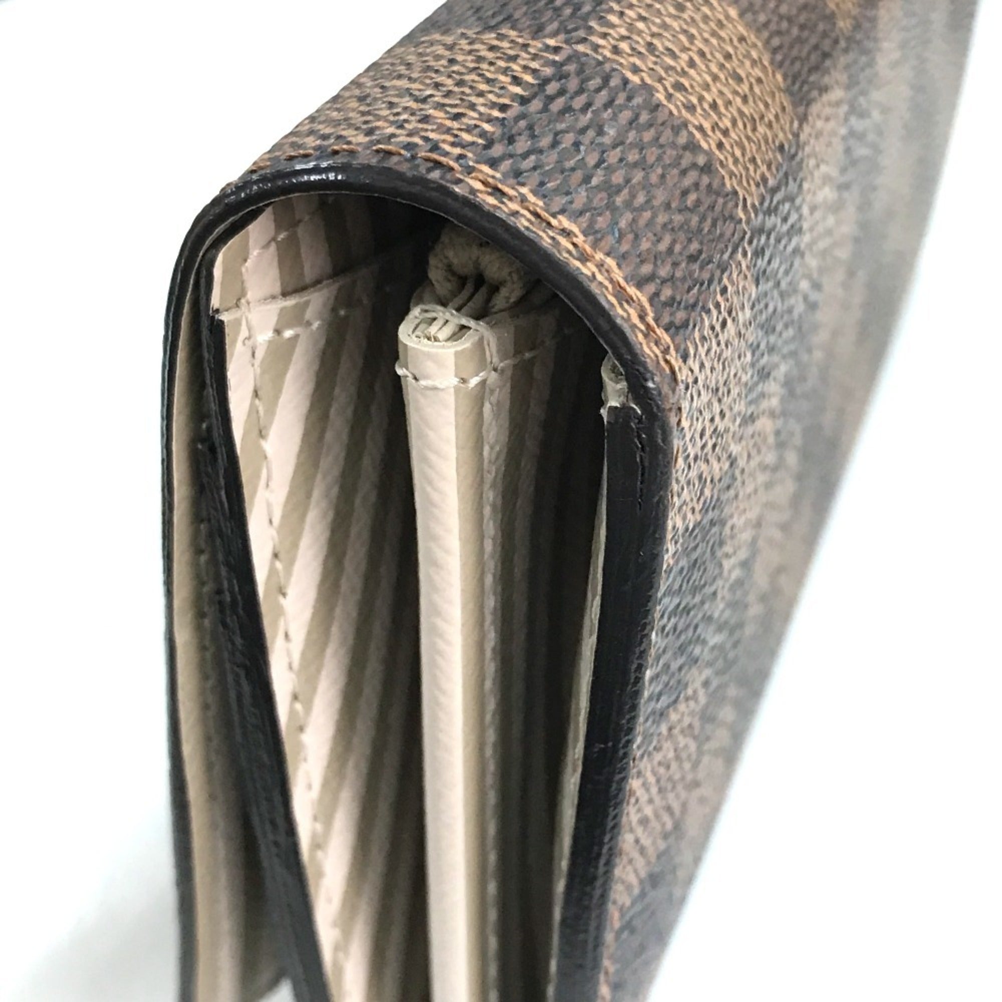 Louis Vuitton Damier Brown Damier Canvas Ebene Damier Canvas Long Wallet (Bi-Fold) (Pre-Owned)