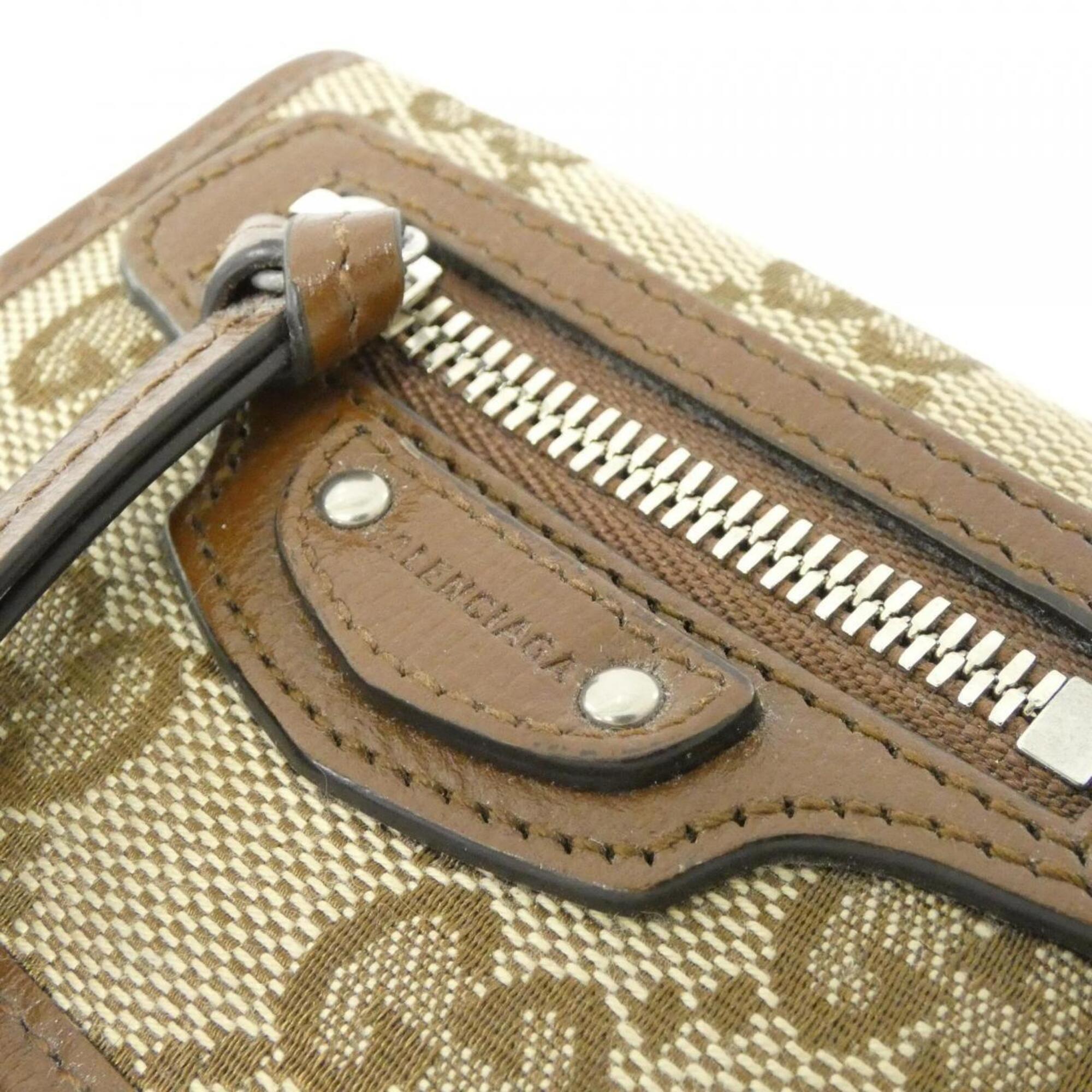 Gucci Beige Brown Gg Canvas Leather Wallet (Tri-Fold) (Pre-Owned)