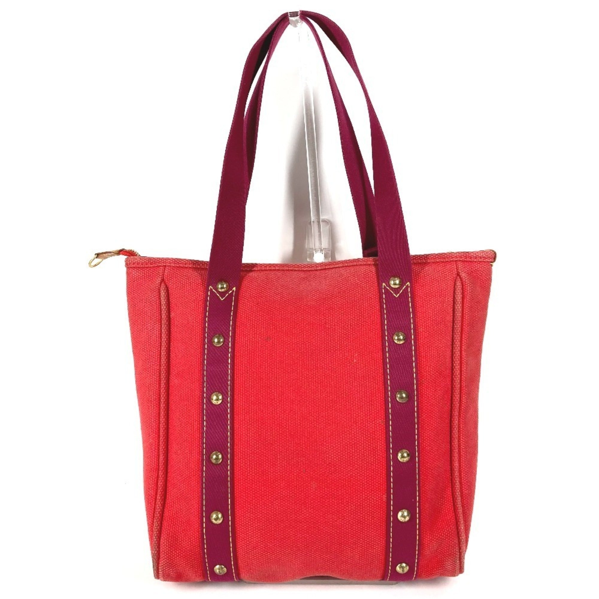 Louis Vuitton Red Color Cotton Tote Bag (Pre-Owned)