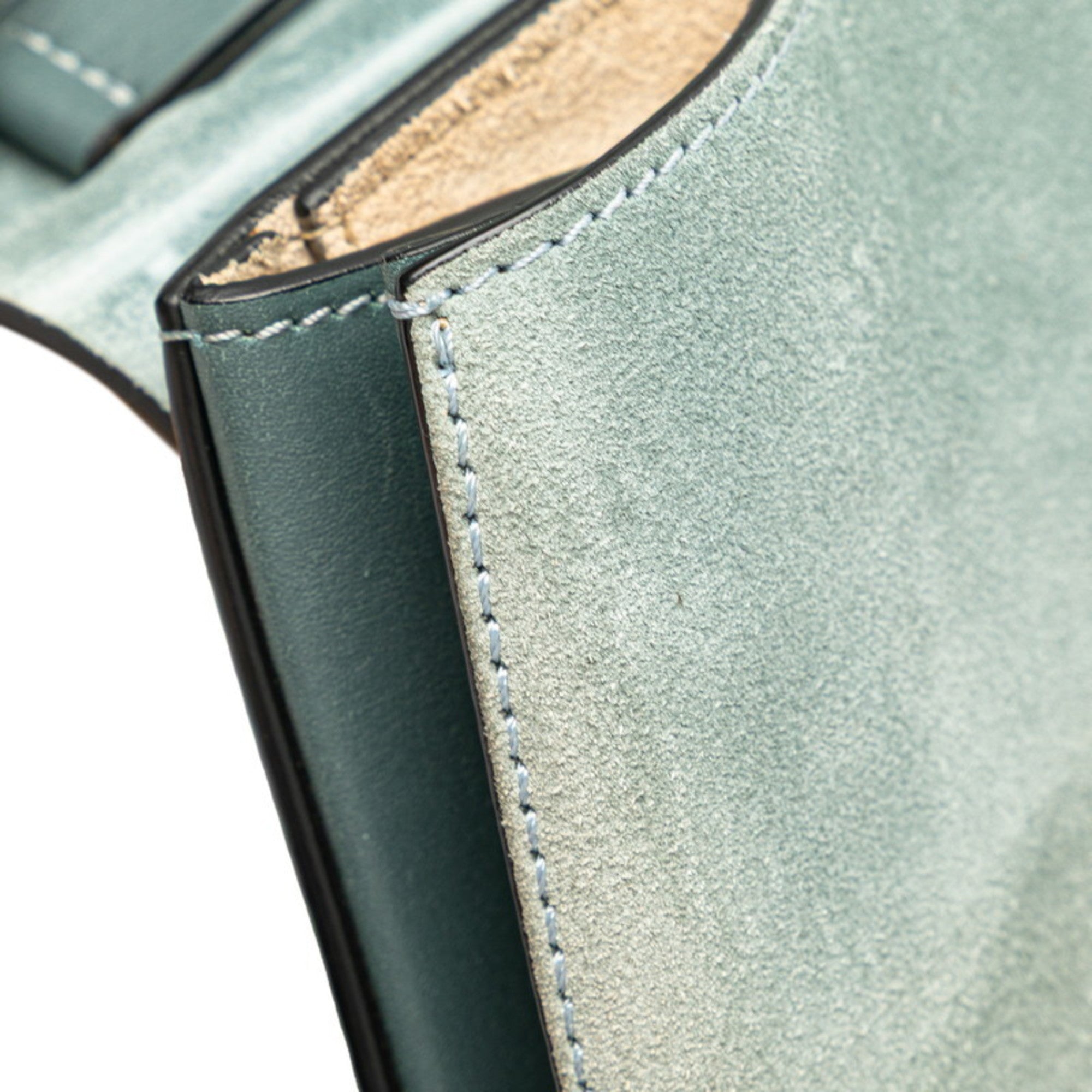 Chloé Drew Blue Leather Suede Shoulder Bag (Pre-Owned)