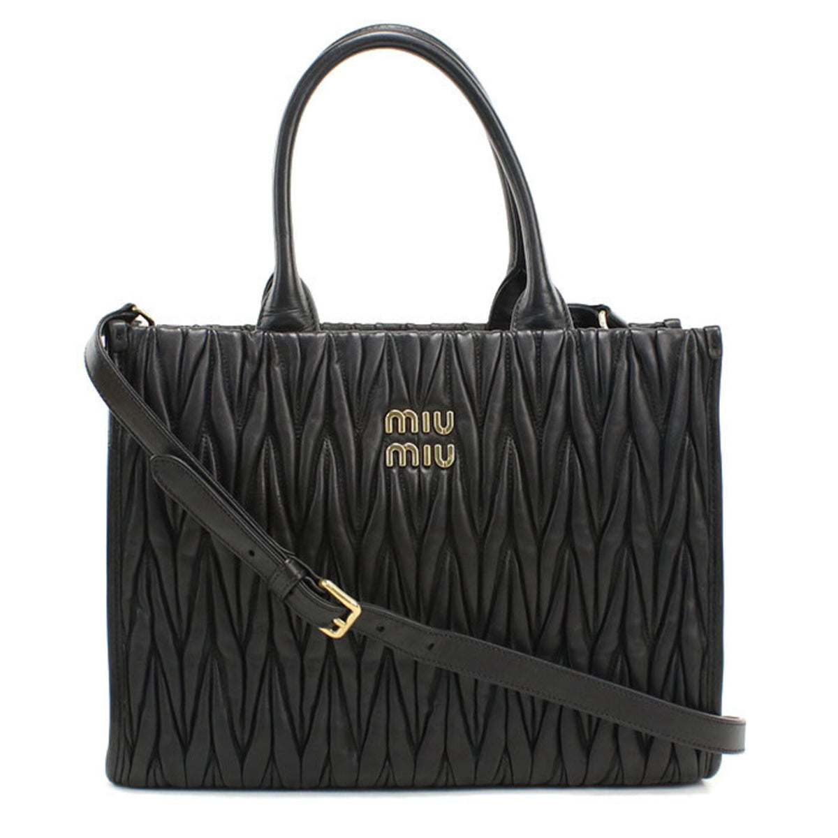 Miu Miu Black Leather Tote Bag (Pre-Owned)