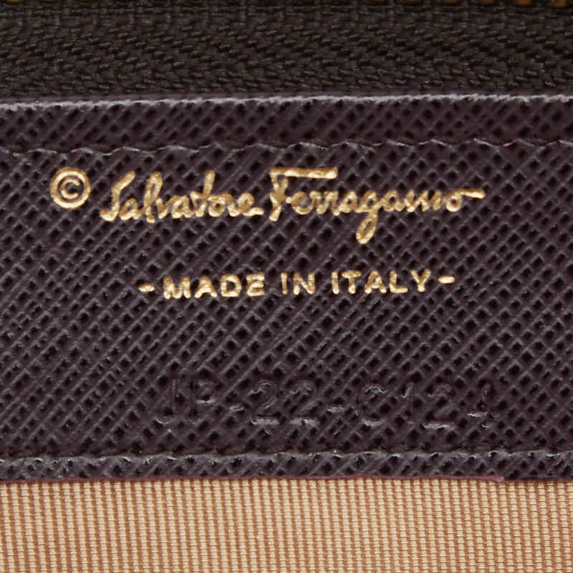Salvatore Ferragamo Purple Leather Long Wallet (Bi-Fold) (Pre-Owned)