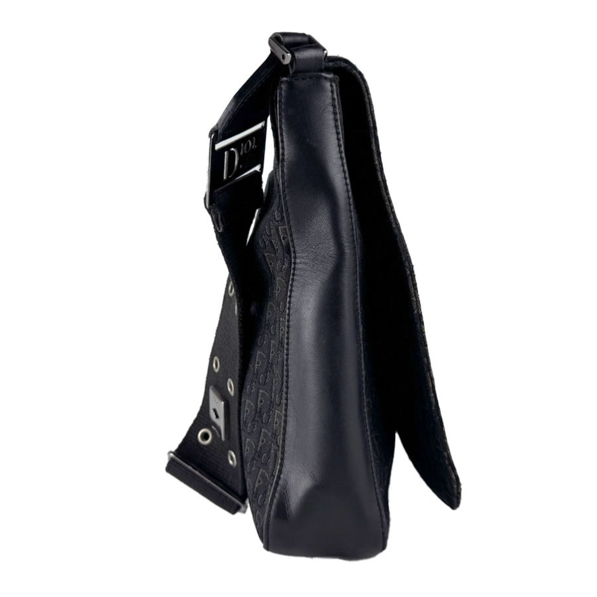Christian Dior Black Canvas Leather Shoulder Bag (Pre-Owned)