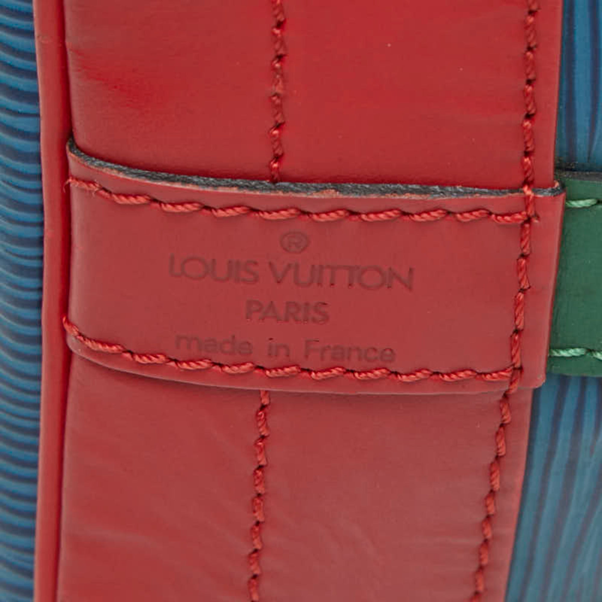 Louis Vuitton Borneo Green Castilian Red Toledo Blue Leather Shoulder Bag (Pre-Owned)