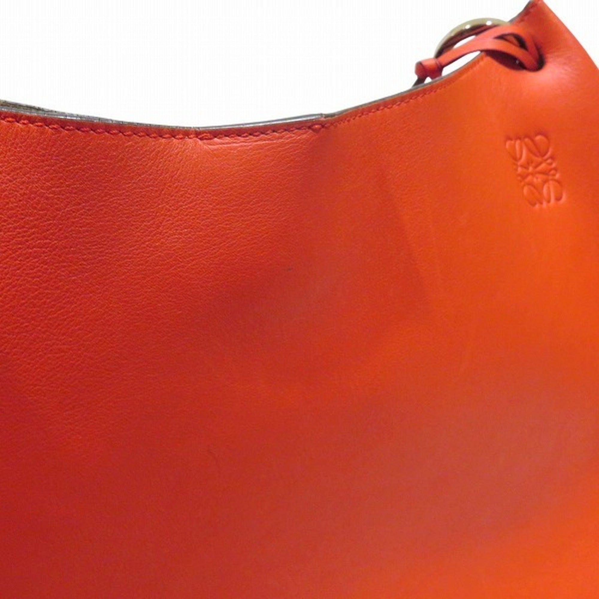 Loewe Red Color Leather Handbag Shoulder Bag (Pre-Owned)