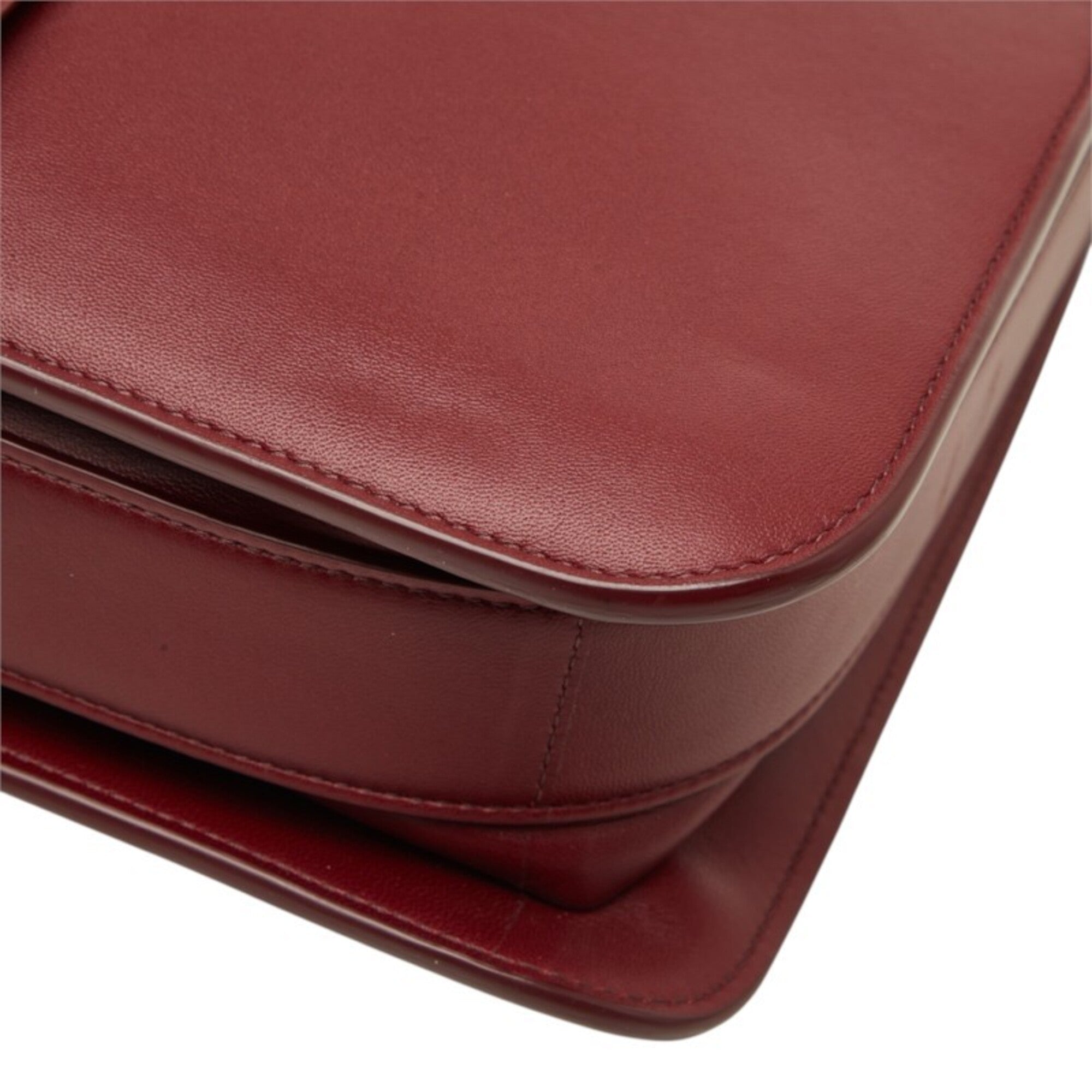 Bottega Veneta Wine Leather Shoulder Bag (Pre-Owned)
