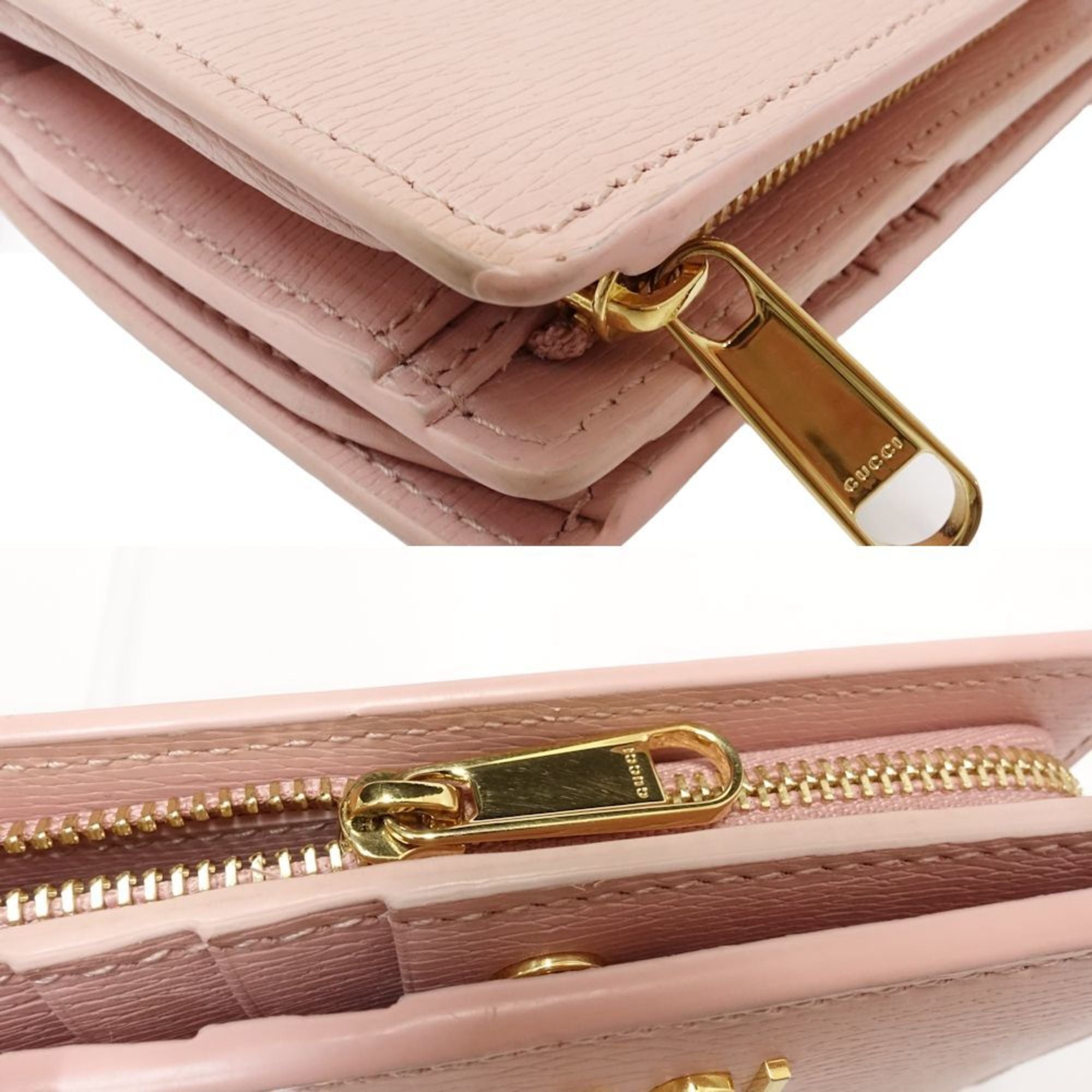 Gucci Pink Leather Wallet (Bi-Fold) (Pre-Owned)