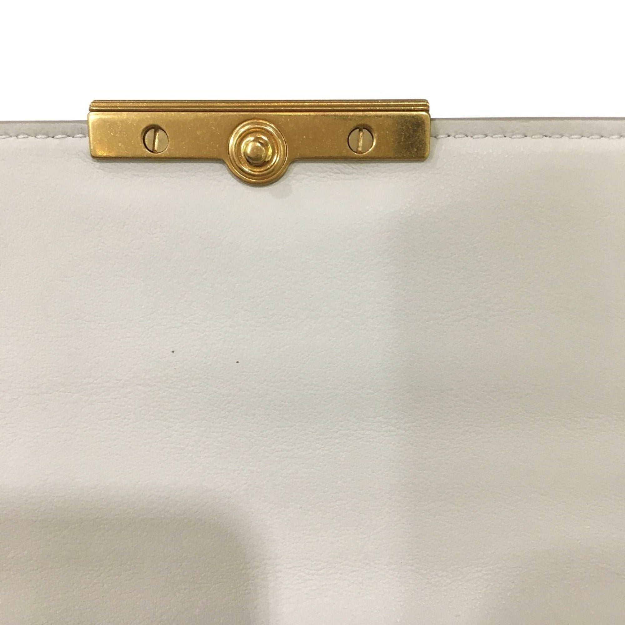 Bottega Veneta Off-White Leather Long Wallet (Tri-Fold) (Pre-Owned)