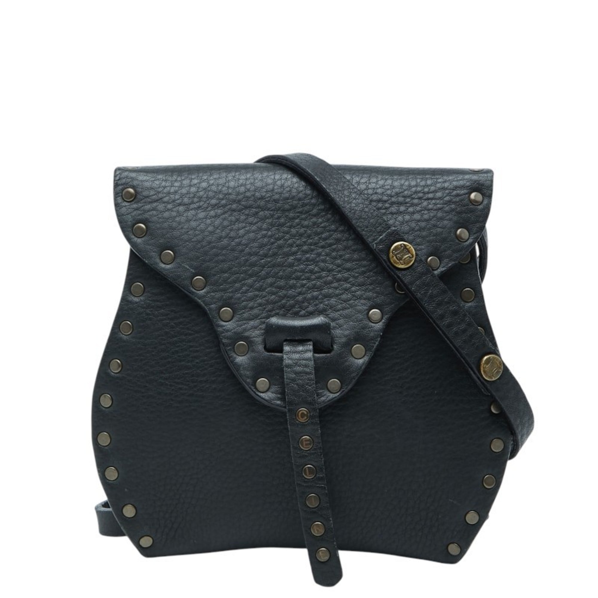 Celine Black Leather Pochette Shoulder Bag (Pre-Owned)
