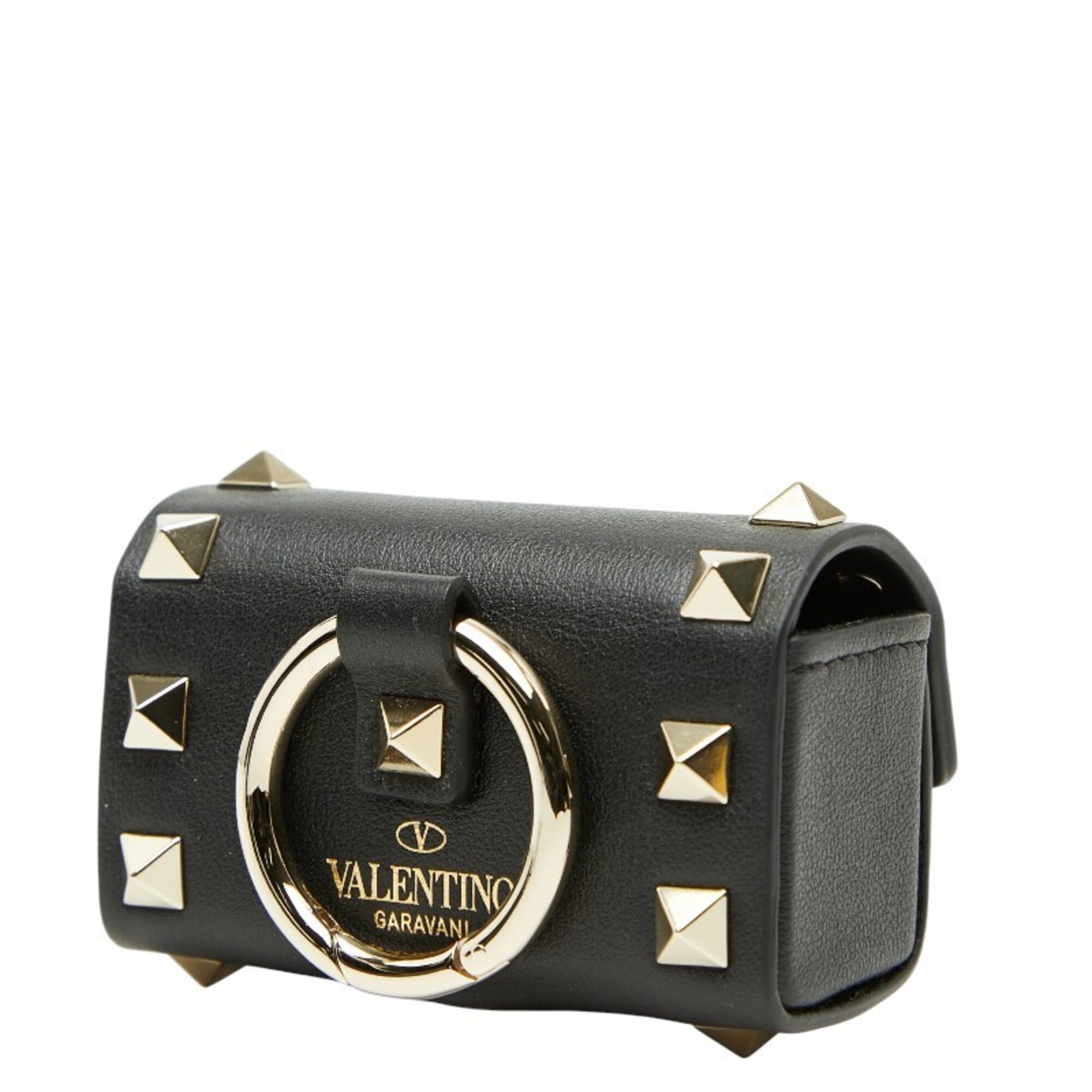 Valentino Black Leather Handbag Pouch (Pre-Owned)