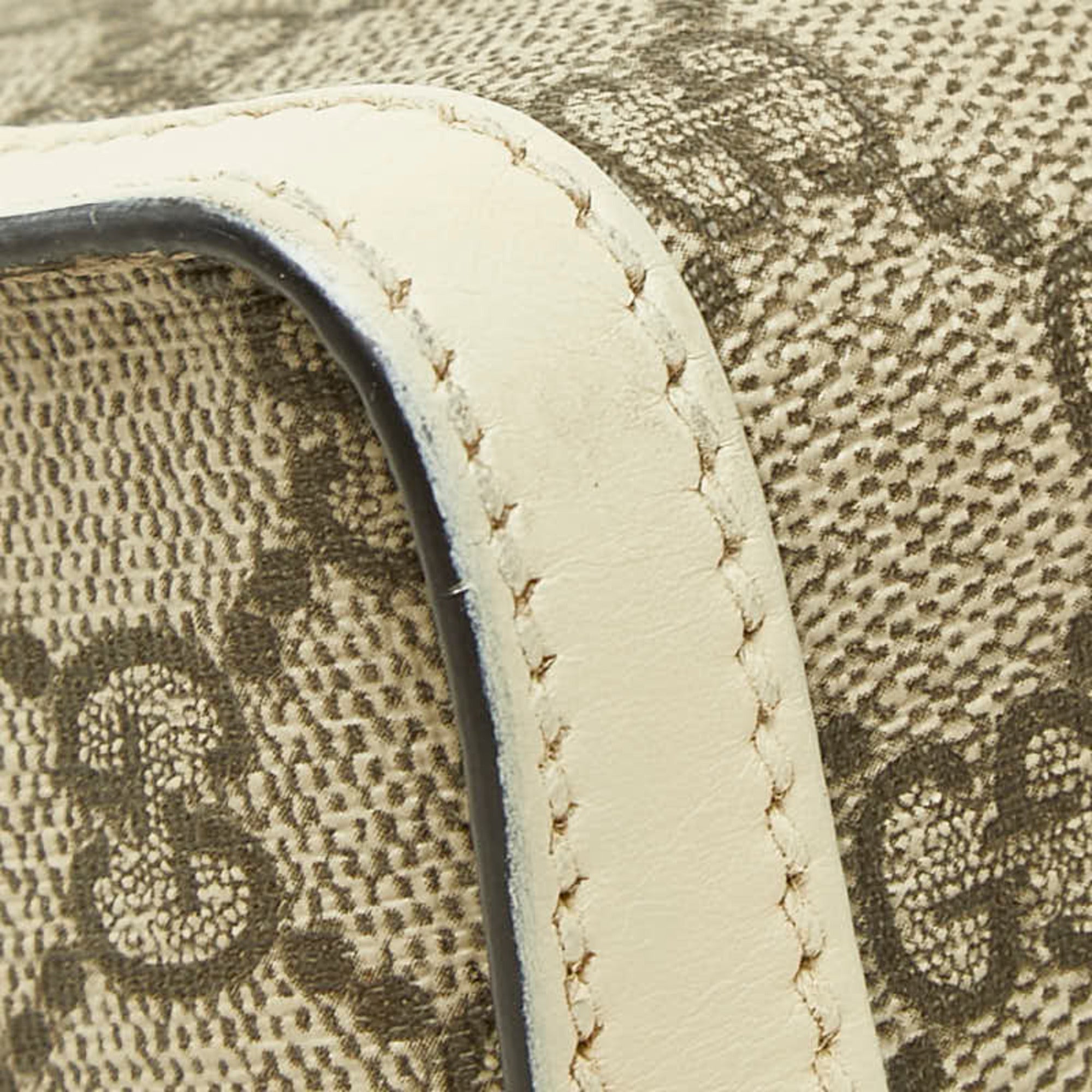Gucci Beige Ivory Leather Pvc Shoulder Bag (Pre-Owned)
