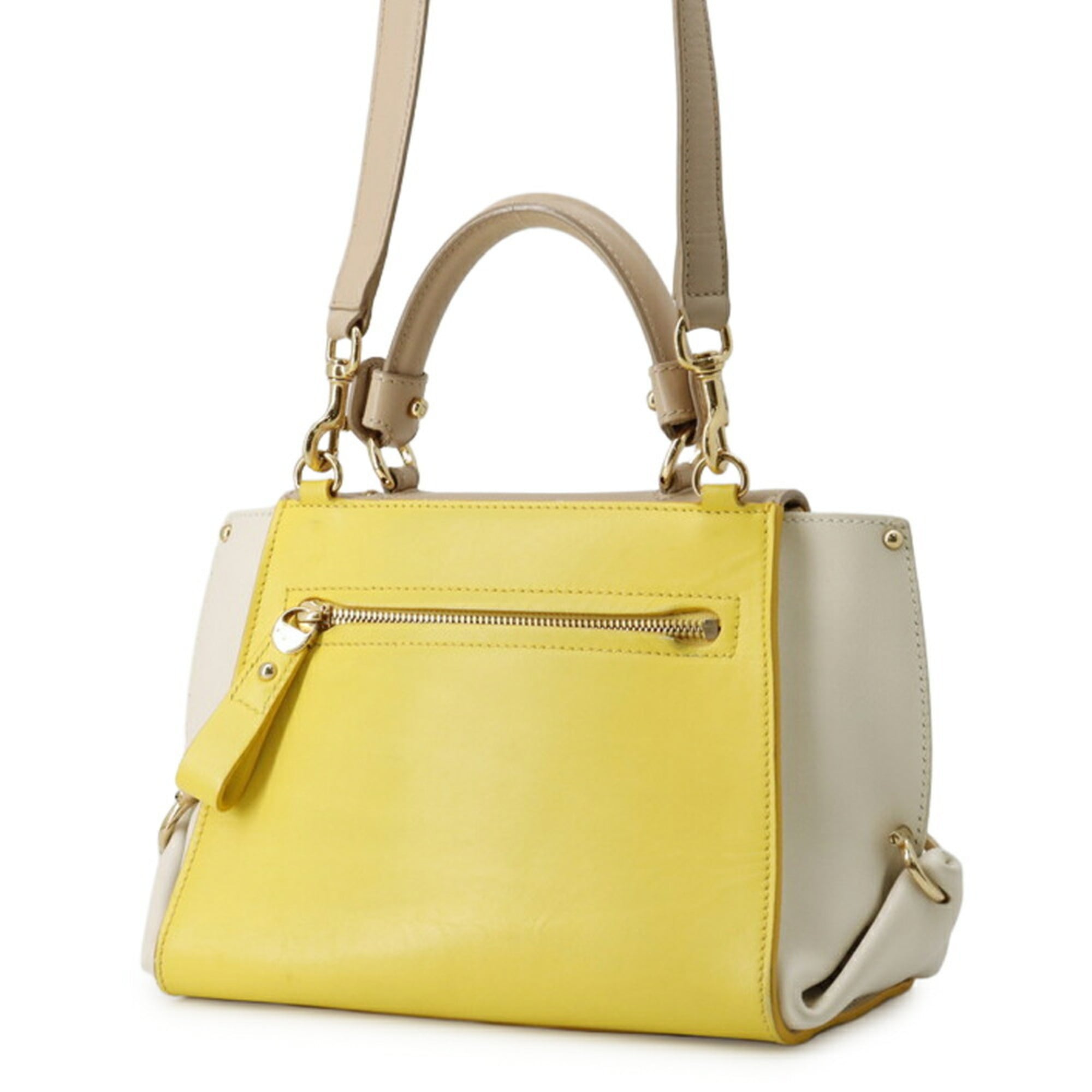 Salvatore Ferragamo Beige Leather Handbag (Pre-Owned)