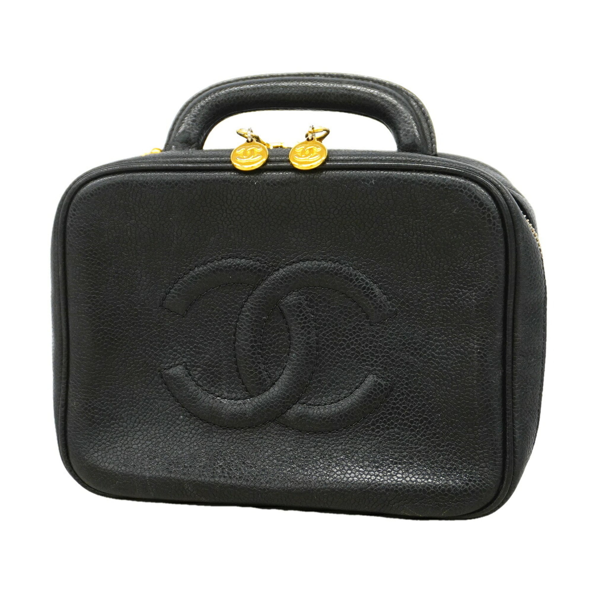 Chanel Black Grained Calfskin Vanity Bag (Pre-Owned)