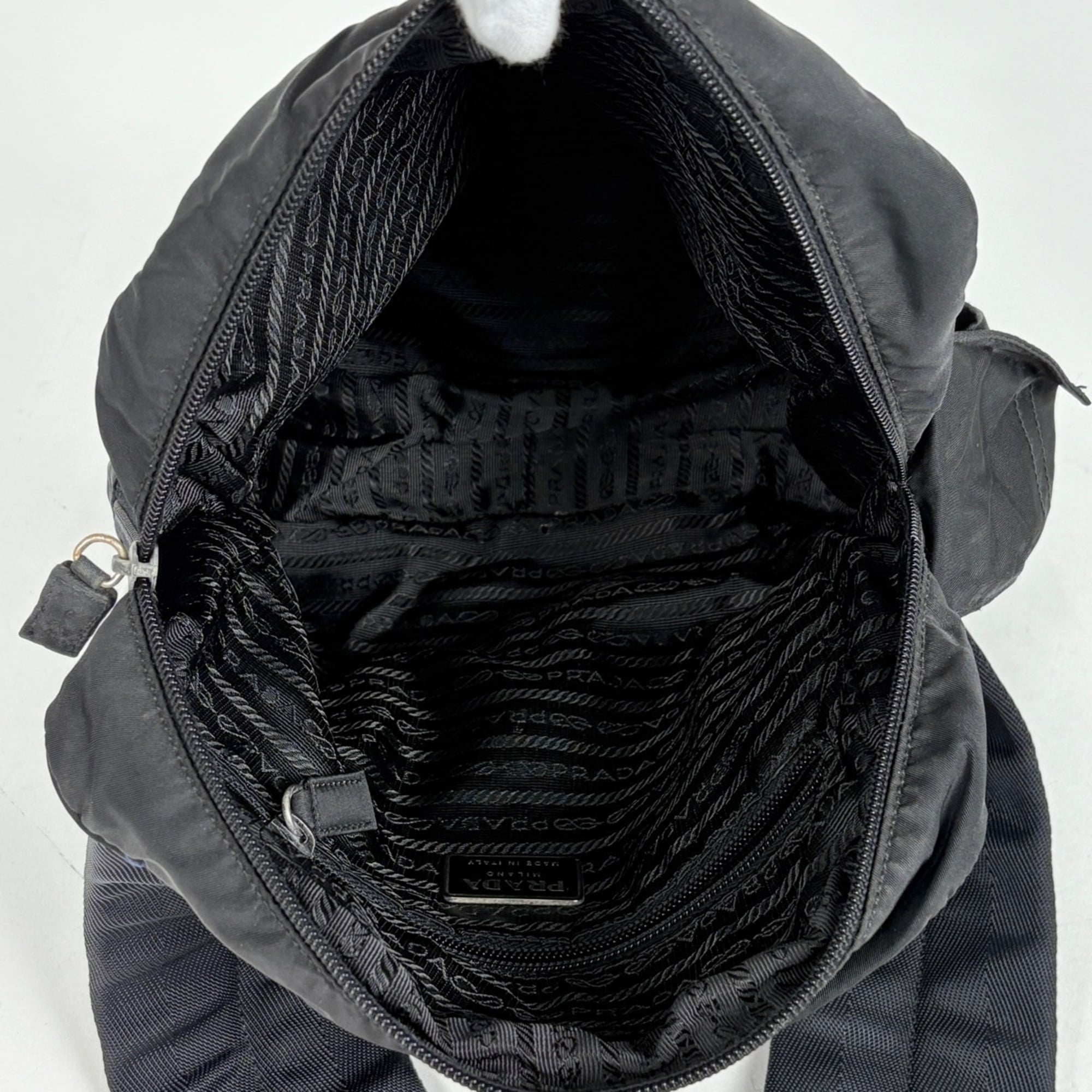 Prada Black Nylon Shoulder Bag Sling Bag (Pre-Owned)
