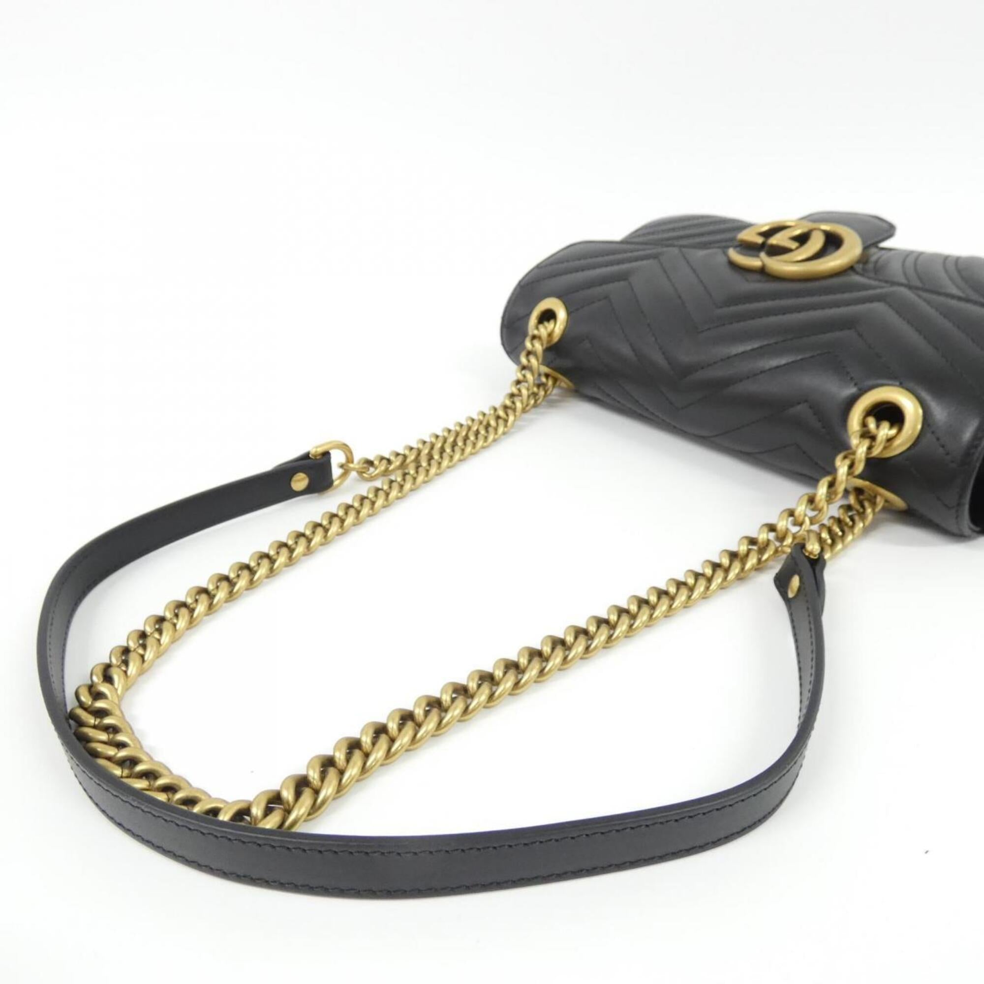 Gucci Gg Marmont Black Quilting Shoulder Bag (Pre-Owned)