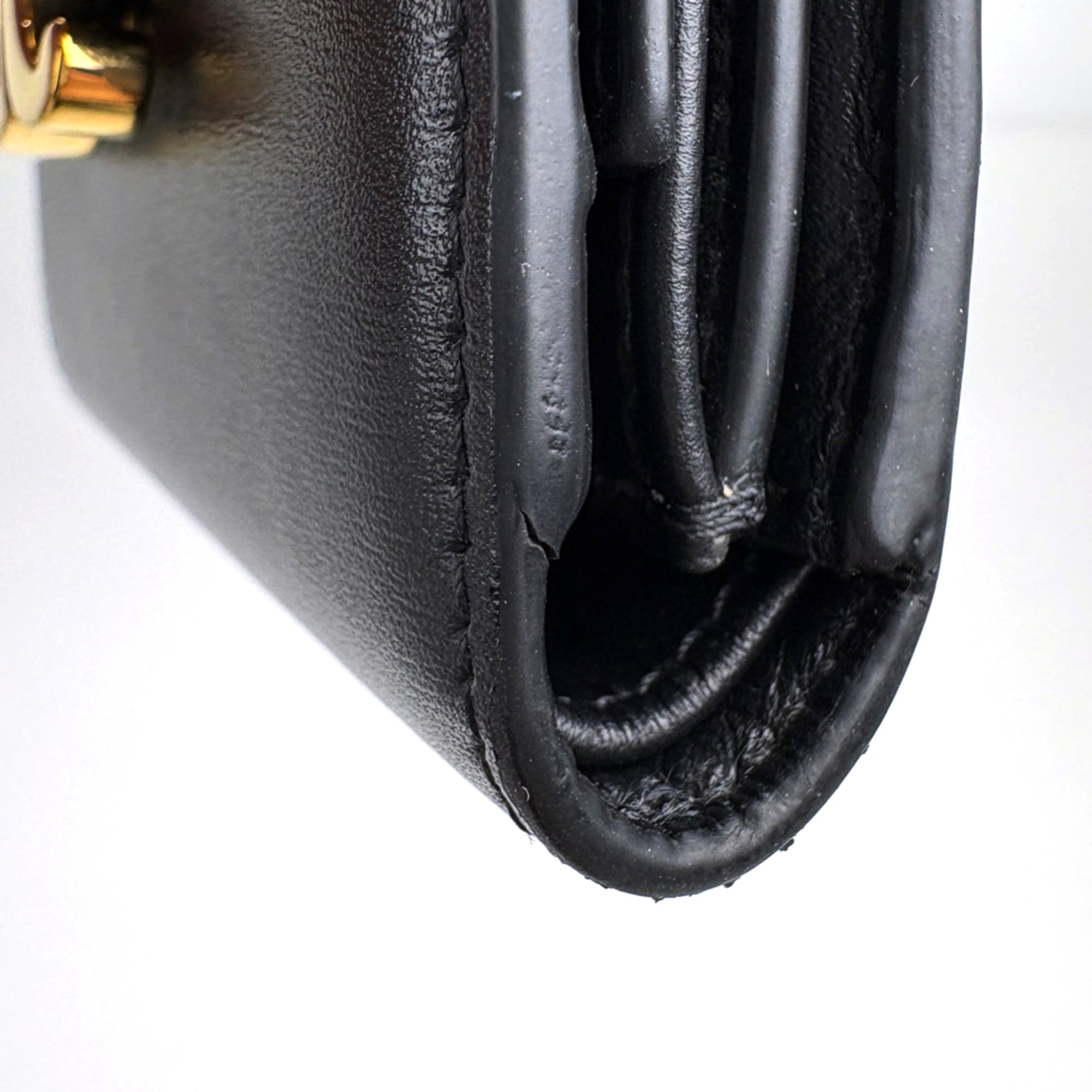 Celine Black Leather Wallet (Tri-Fold) (Pre-Owned)