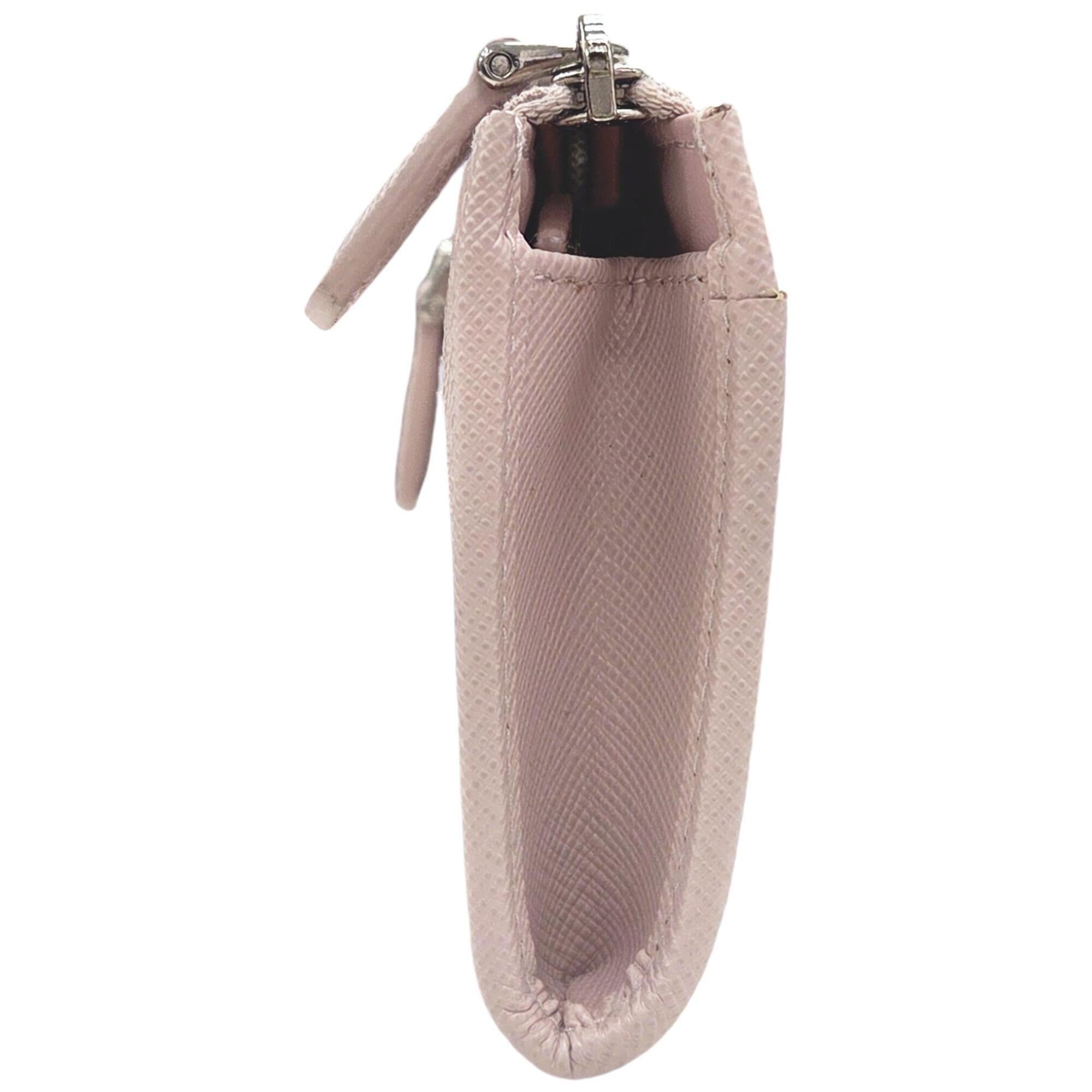 Prada Saffiano Light Pink Leather Coin Purse/Coin Case (Pre-Owned)