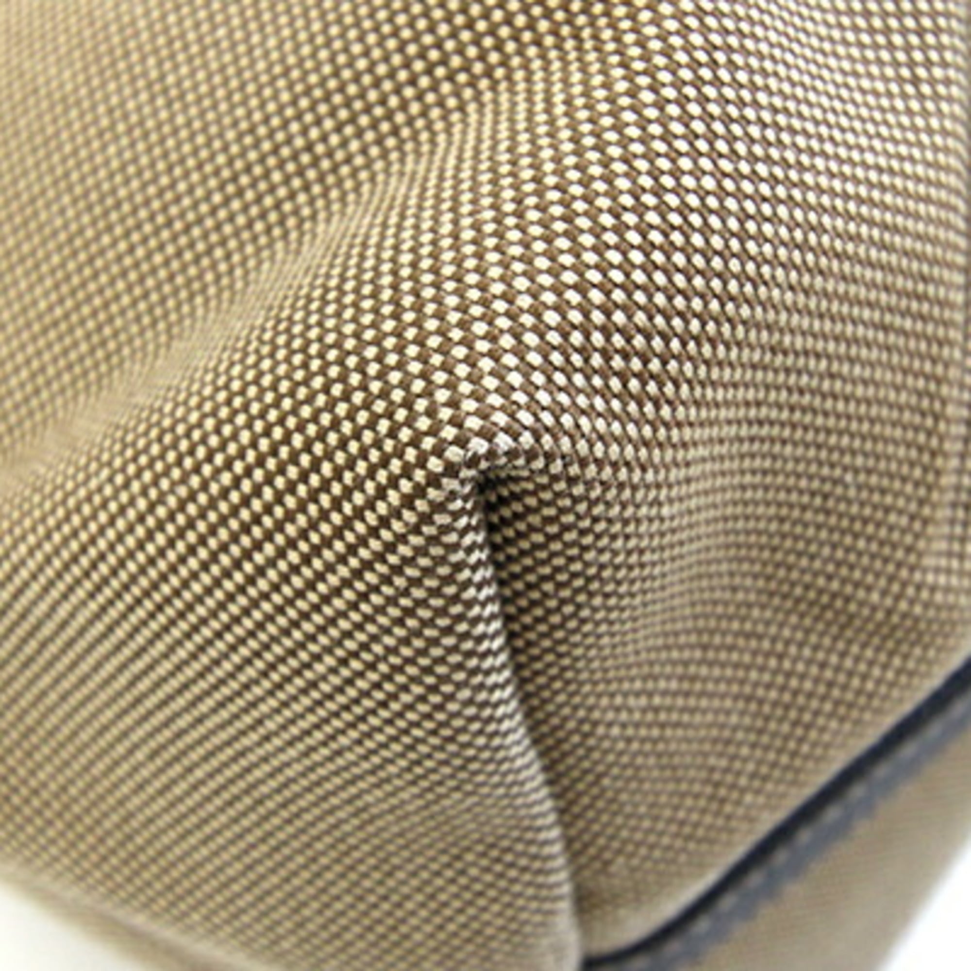 Prada Beige Brown Black Canvas Leather Tote Bag (Pre-Owned)