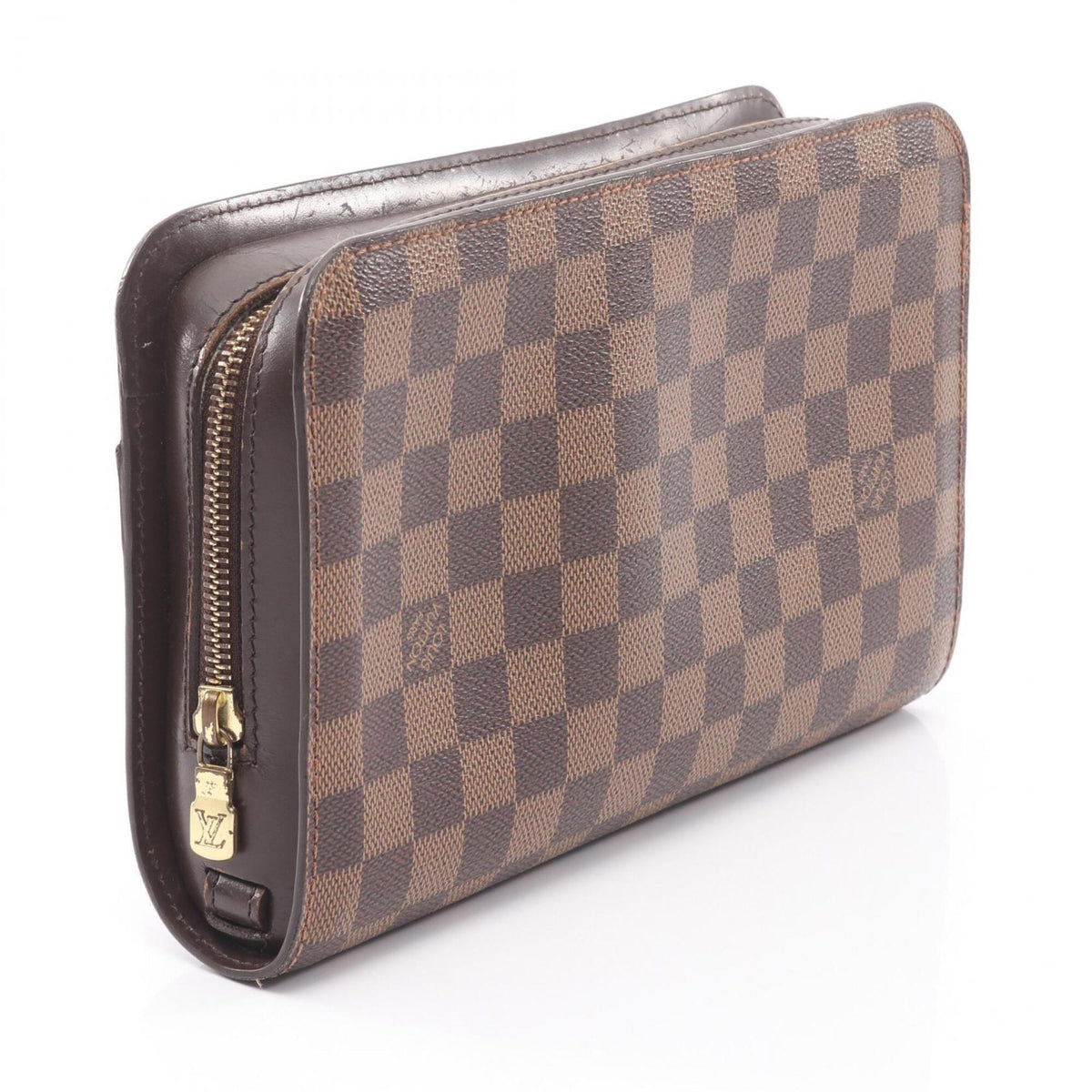Louis Vuitton Brown Damier Canvas Coated Canvas Leather Clutch Bag (Pre-Owned)