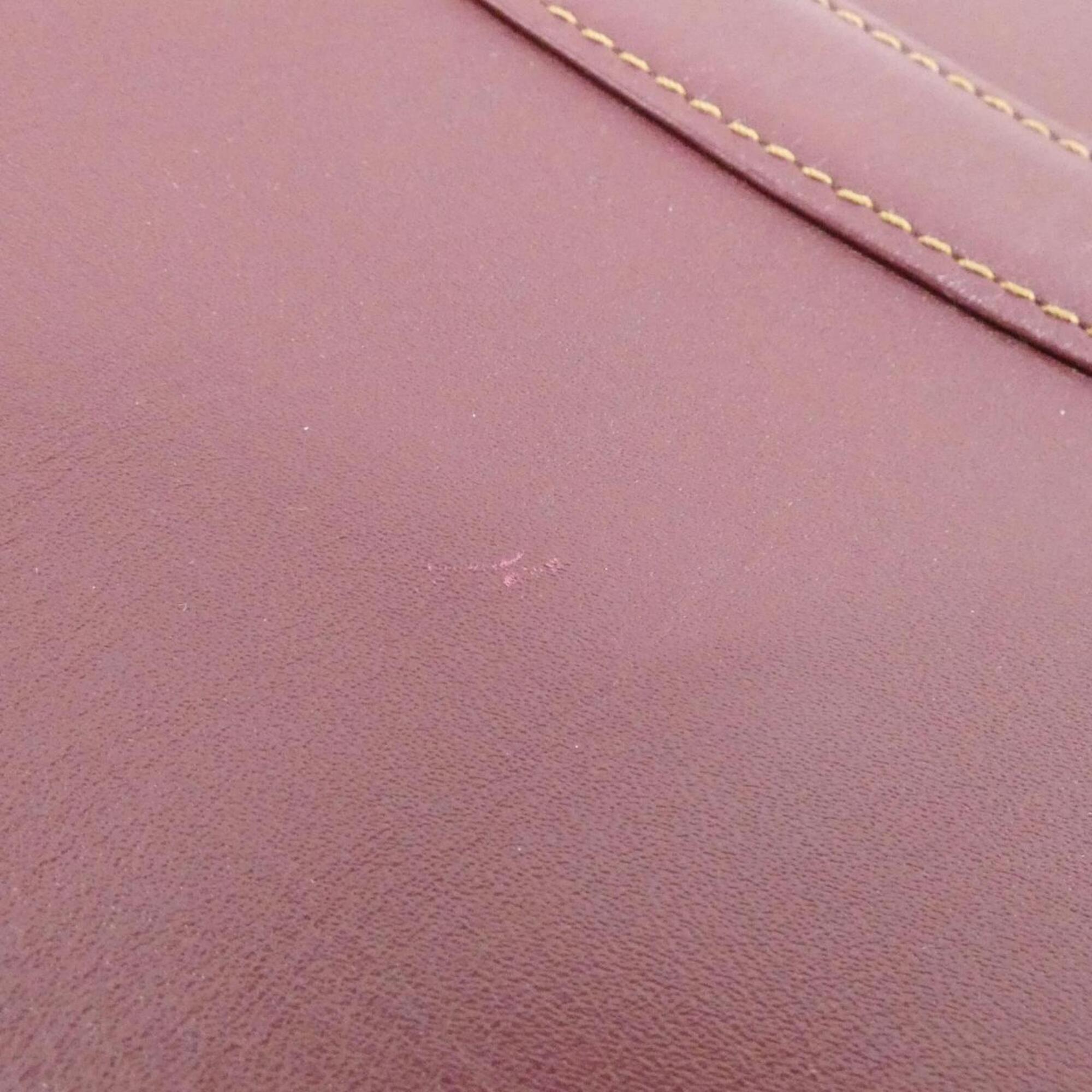 Cartier Bordeaux Leather Handbag (Pre-Owned)