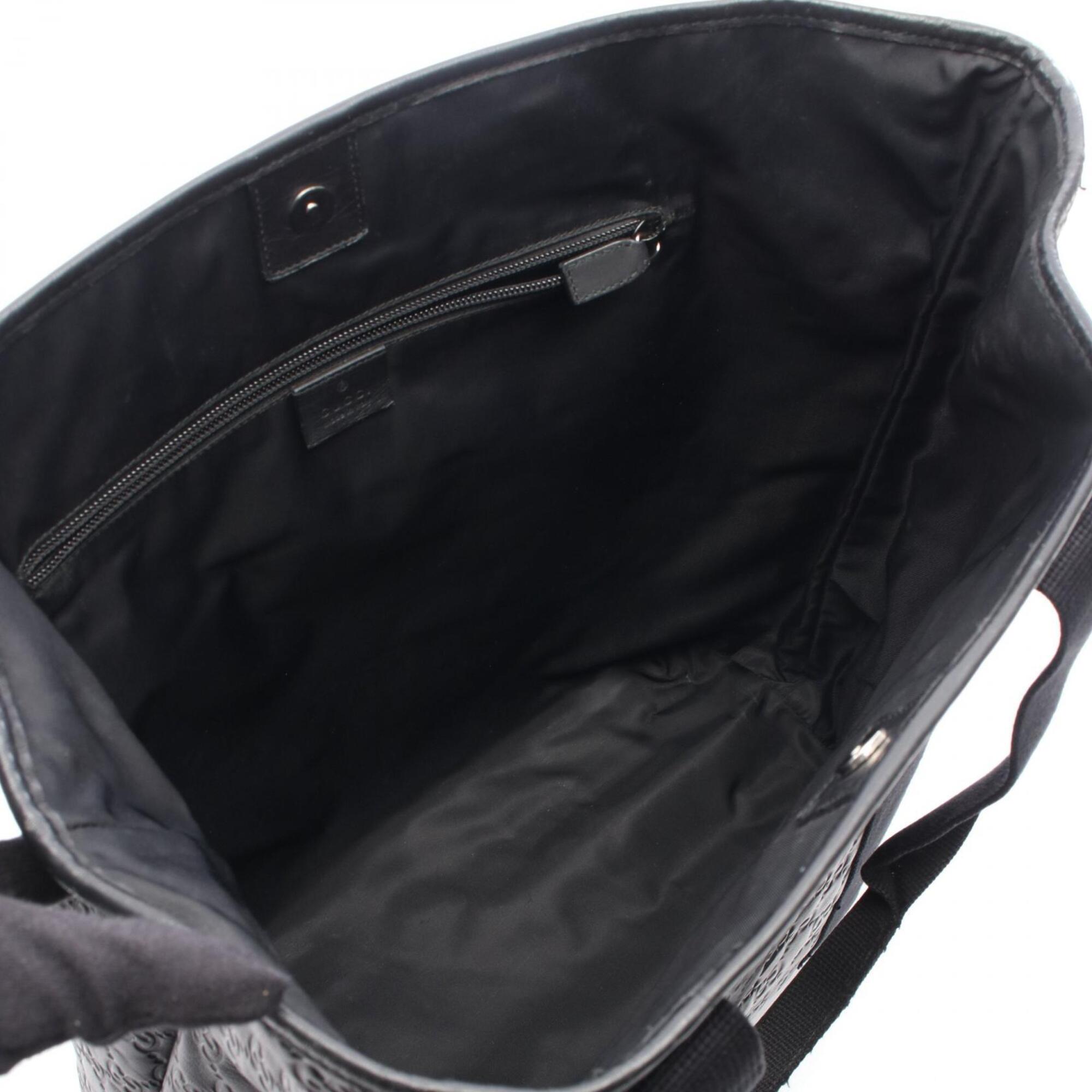 Gucci Black Leather Handbag Tote Bag (Pre-Owned)
