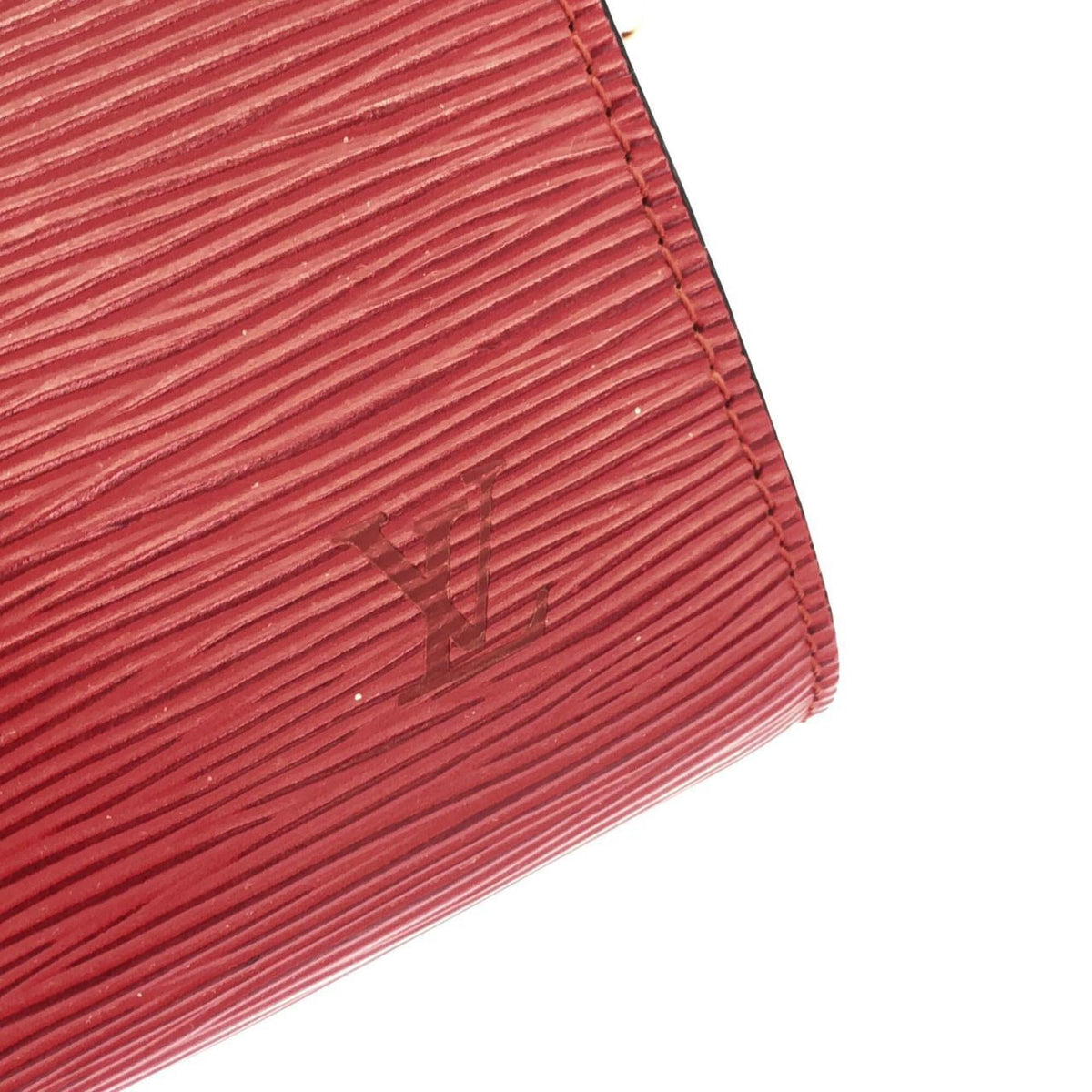 Louis Vuitton Red Color Leather Pochette Pouch (Pre-Owned)