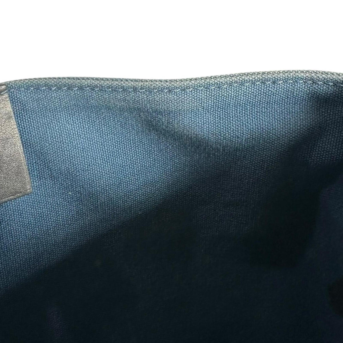 Hermes Black Blue Canvas Handbag Tote Bag (Pre-Owned)