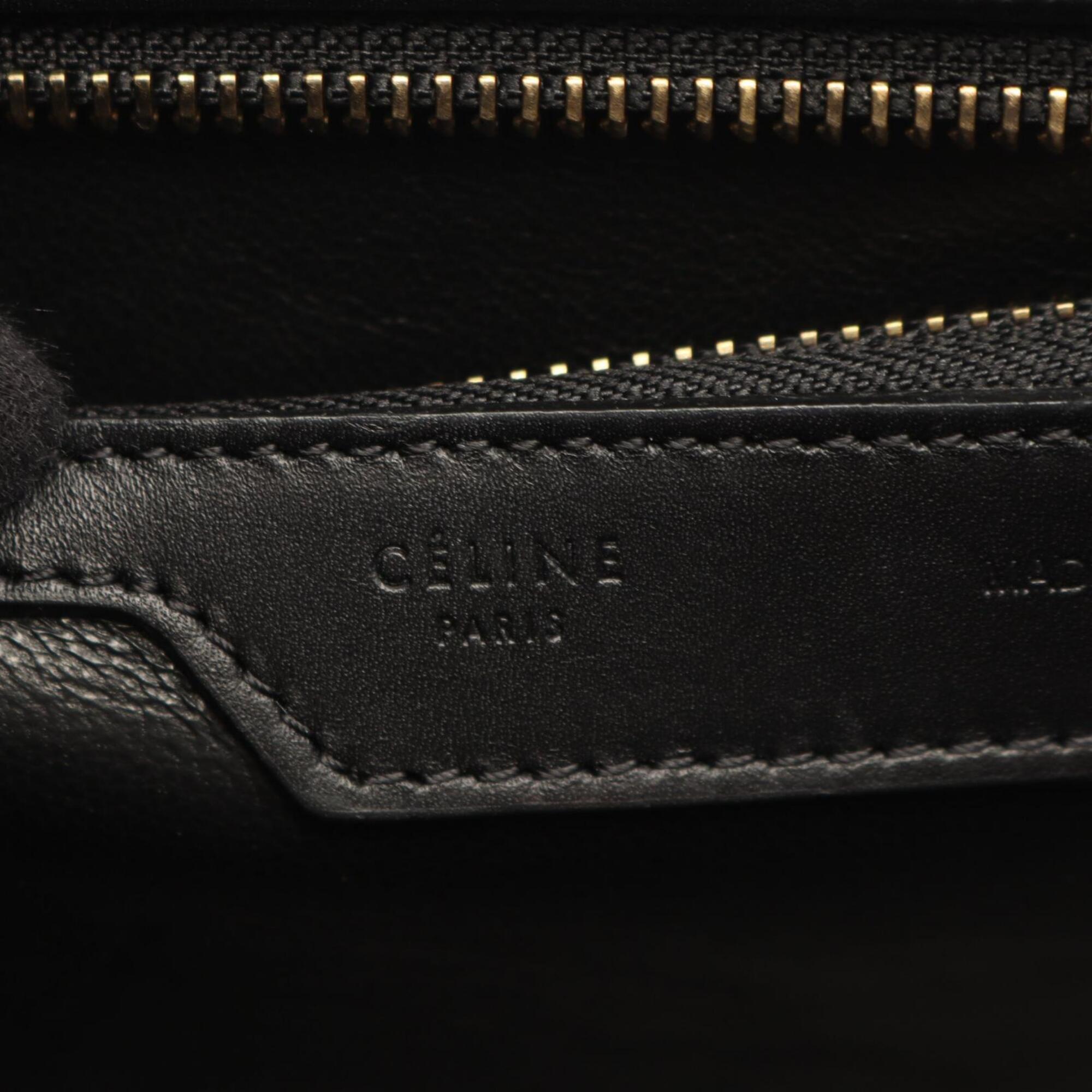 Celine Black Ivory Red Color Leather Handbag Tote Bag (Pre-Owned)