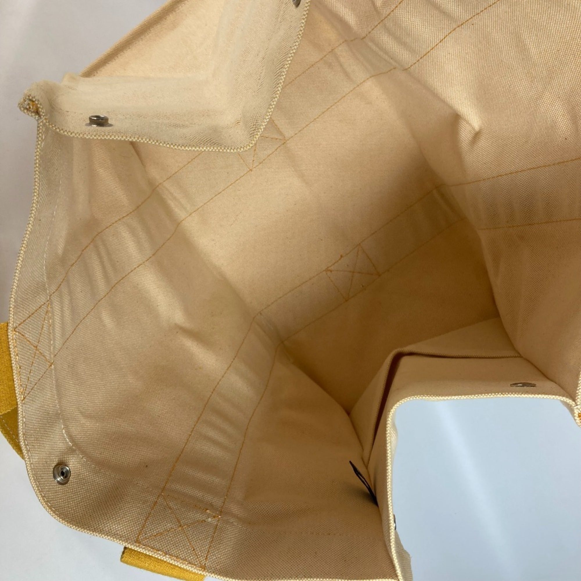 Hermes Yellow Canvas Shoulder Bag Tote Bag (Pre-Owned)