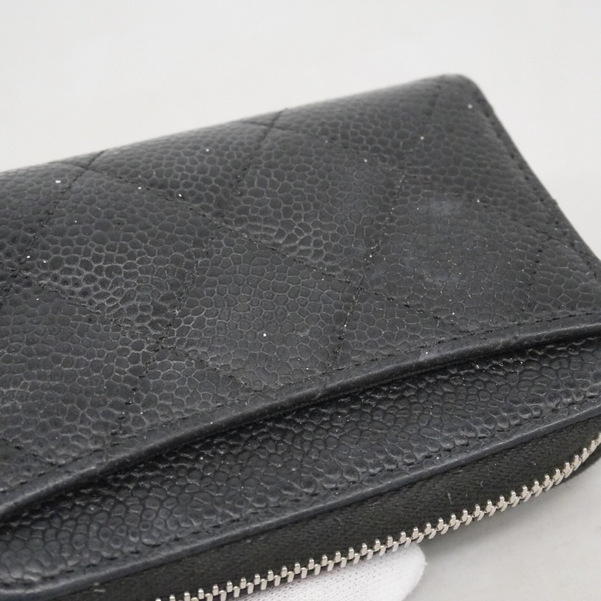 Chanel Black Grained Calfskin Coin Purse/Coin Case (Pre-Owned)