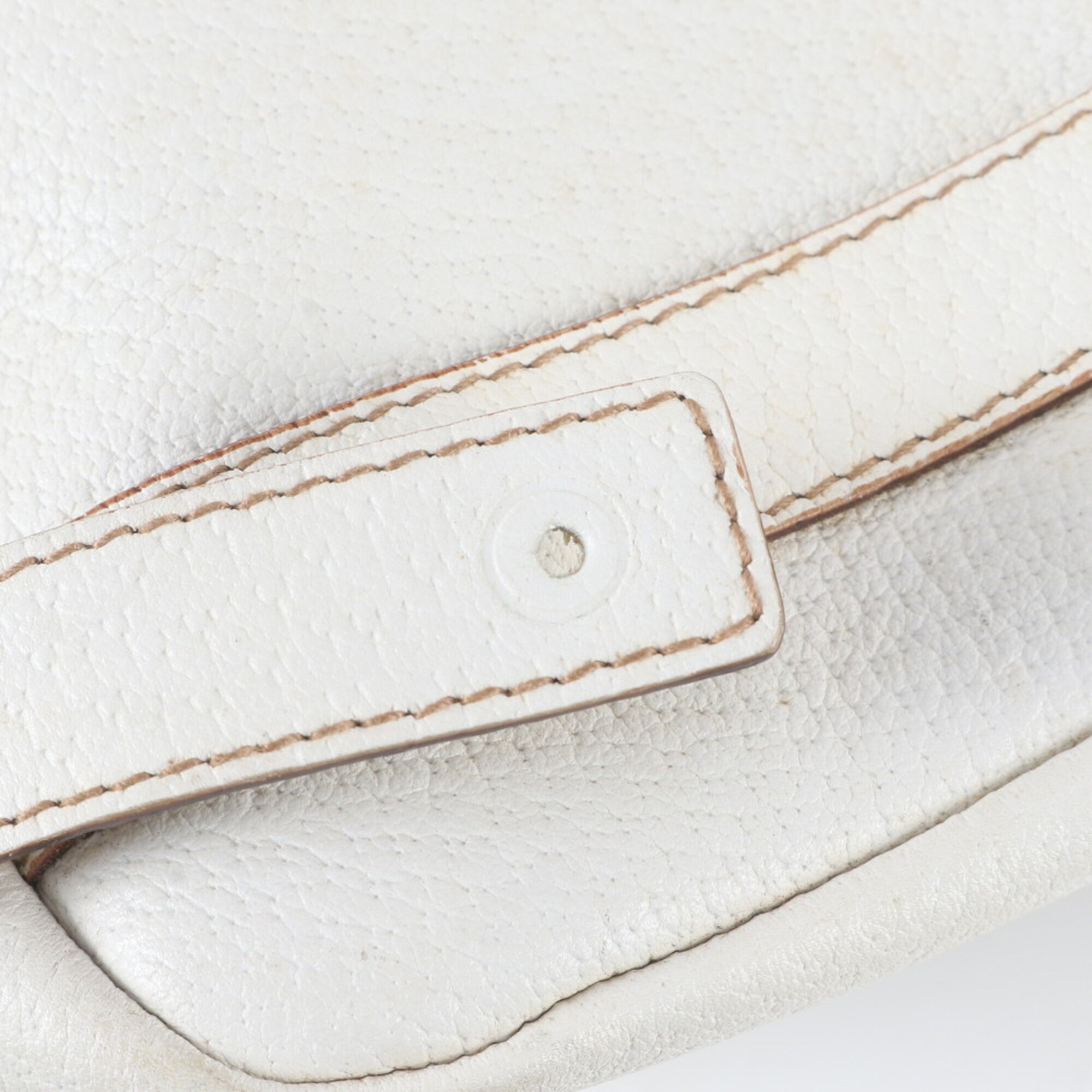 Gucci White Leather Handbag Shoulder Bag Tote Bag (Pre-Owned)