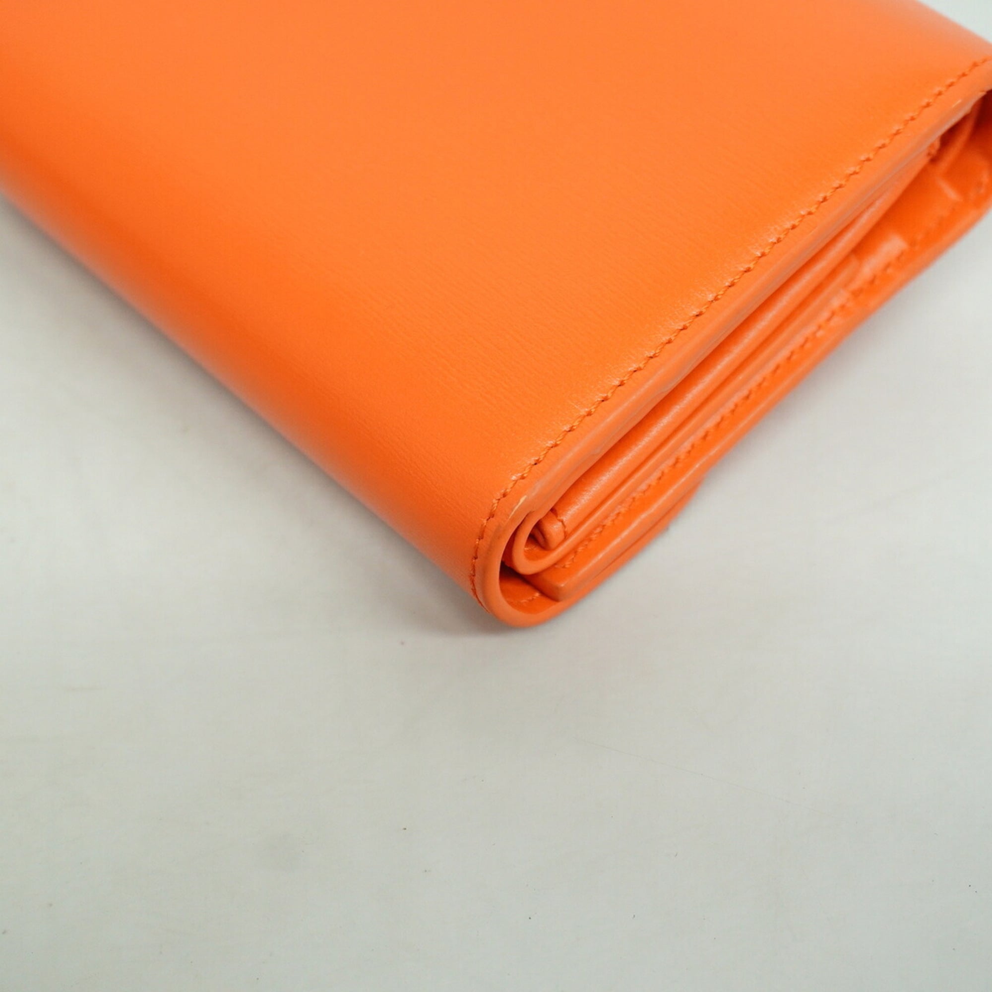 Celine Orange Leather Wallet (Tri-Fold) (Pre-Owned)