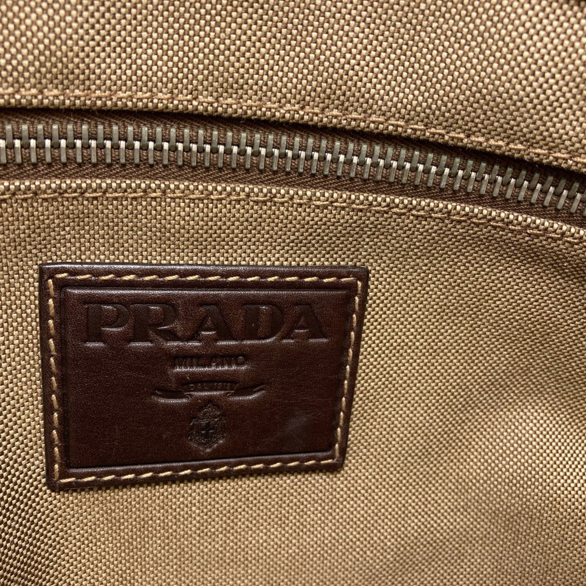 Prada Brown Canvas Tote Bag (Pre-Owned)