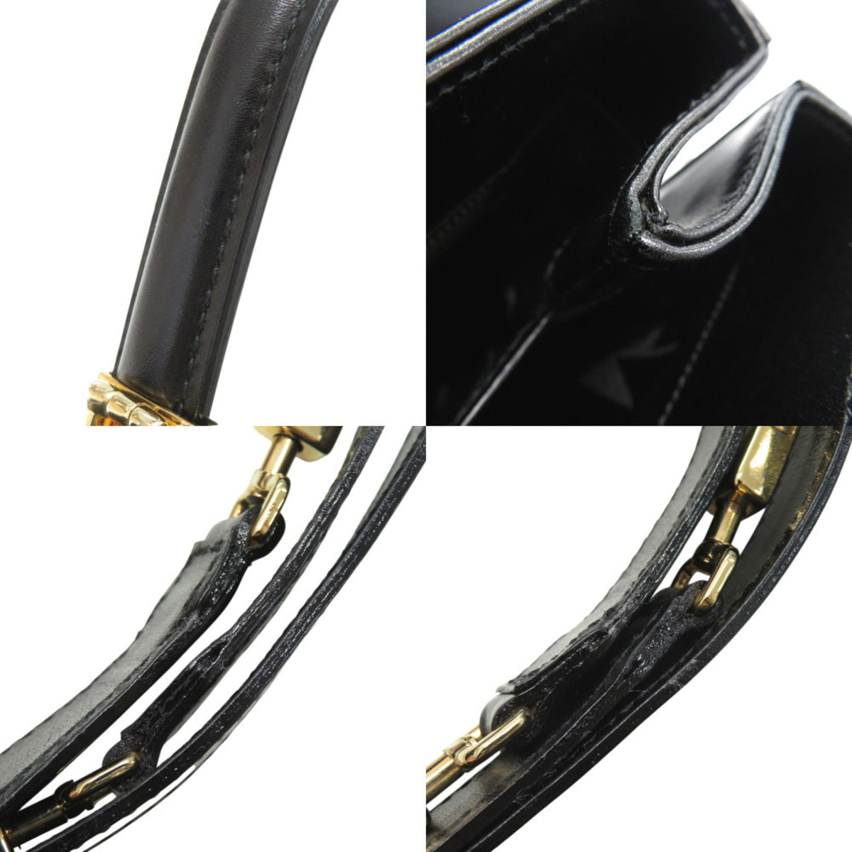 Salvatore Ferragamo Black Leather Handbag Shoulder Bag (Pre-Owned)