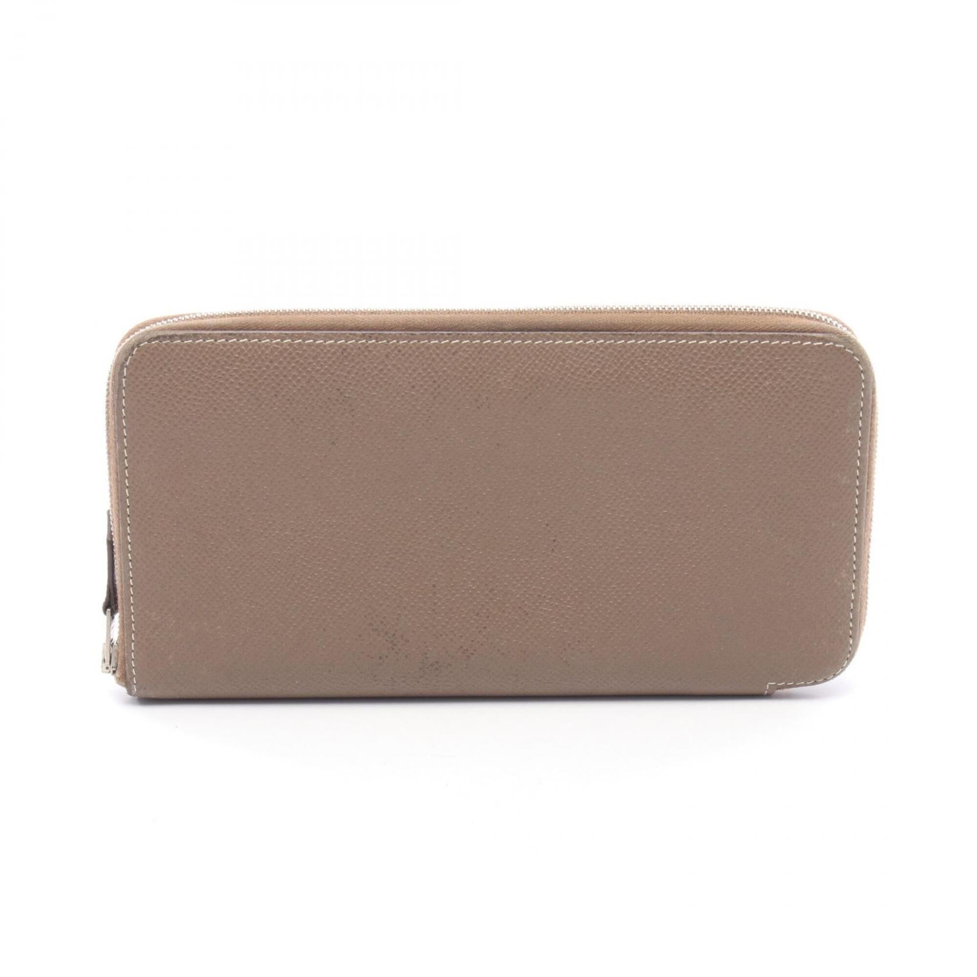 Hermes Etoupe Gray Gray Epsom Leather Long Wallet (Bi-Fold) (Pre-Owned)