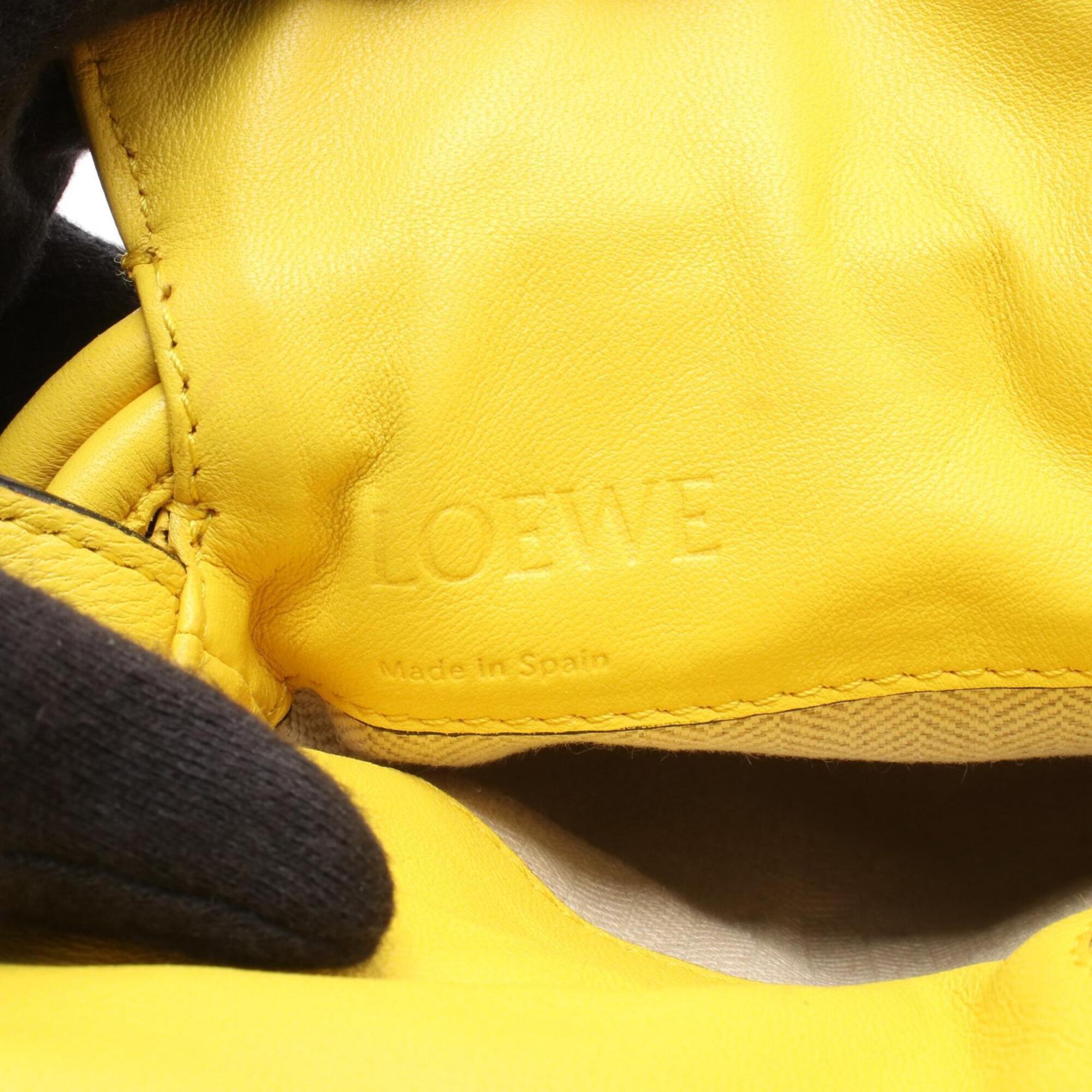 Loewe Yellow Leather Handbag Shoulder Bag (Pre-Owned)