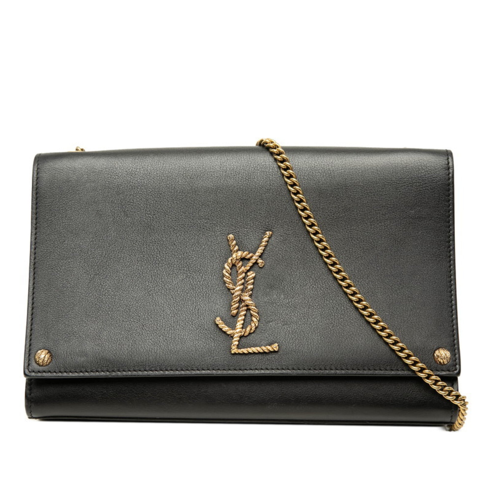 Saint Laurent Black Leather Shoulder Bag (Pre-Owned)