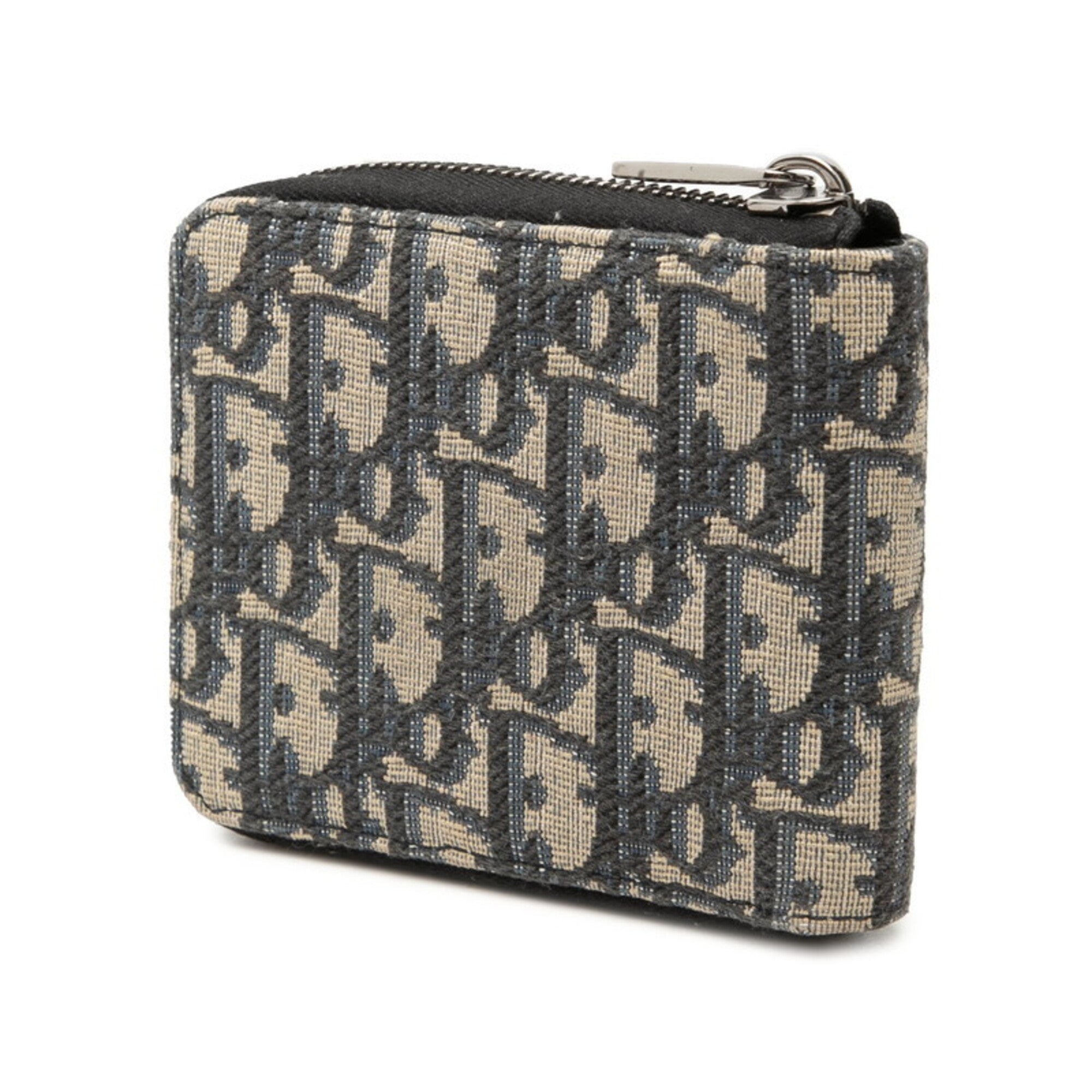 Christian Dior Beige Navy Canvas Wallet (Bi-Fold) (Pre-Owned)
